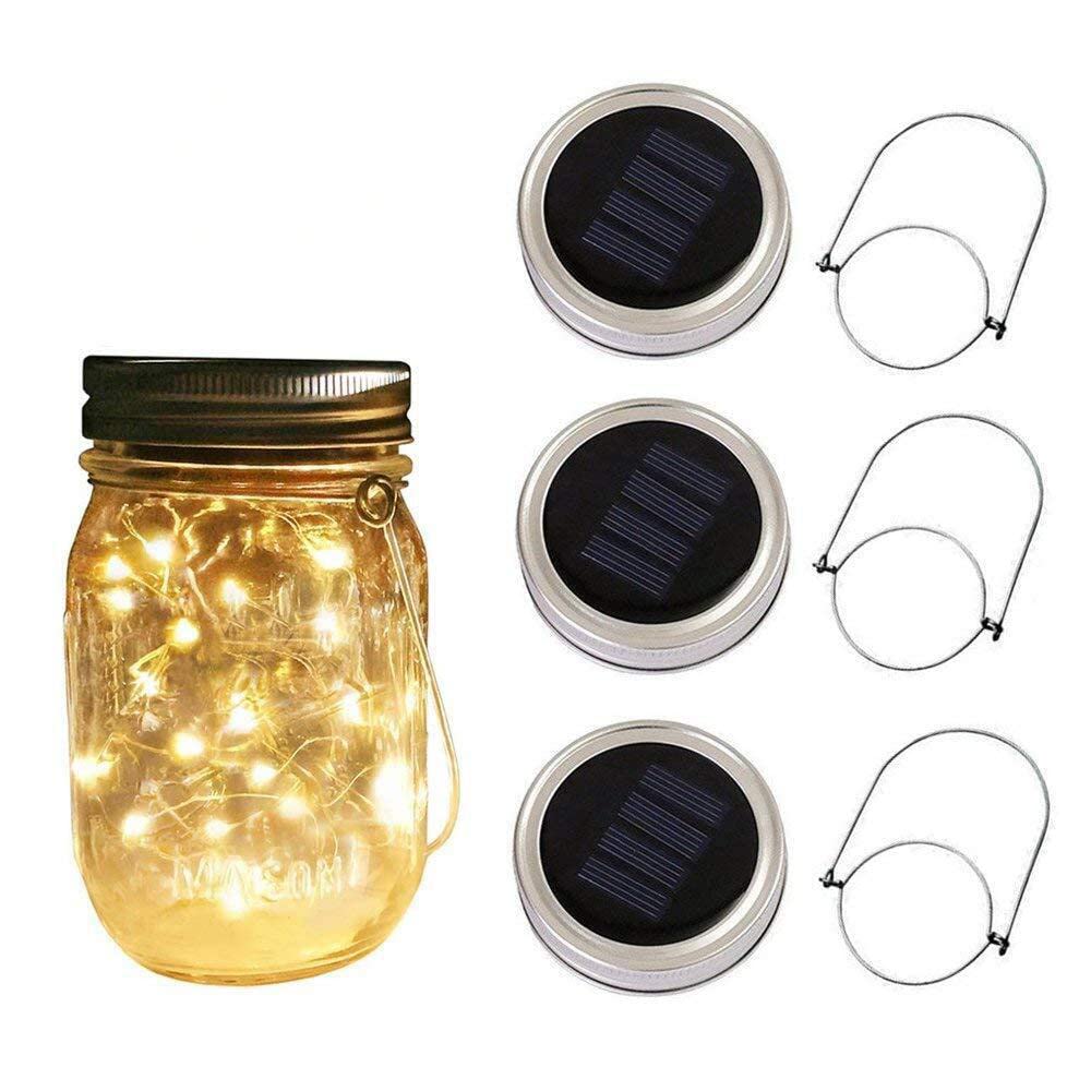 Foto 2 pulgar | Cadena De Luces Solares Para Tarros De Cristal, 20 Led, Color Blanco Cálido - Venta Internacional.