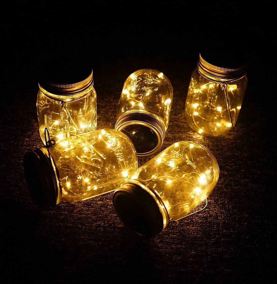 Foto 3 | Cadena De Luces Solares Para Tarros De Cristal, 20 Led, Color Blanco Cálido - Venta Internacional.