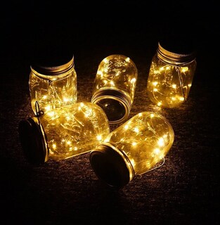 Foto 3 | Cadena De Luces Solares Para Tarros De Cristal, 20 Led, Color Blanco Cálido - Venta Internacional.