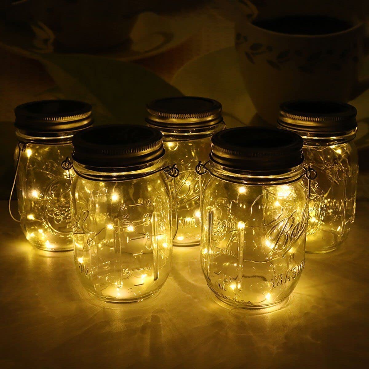 Foto 4 | Cadena De Luces Solares Para Tarros De Cristal, 20 Led, Color Blanco Cálido - Venta Internacional.