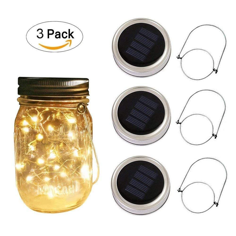 Foto 7 pulgar | Cadena De Luces Solares Para Tarros De Cristal, 20 Led, Color Blanco Cálido - Venta Internacional.