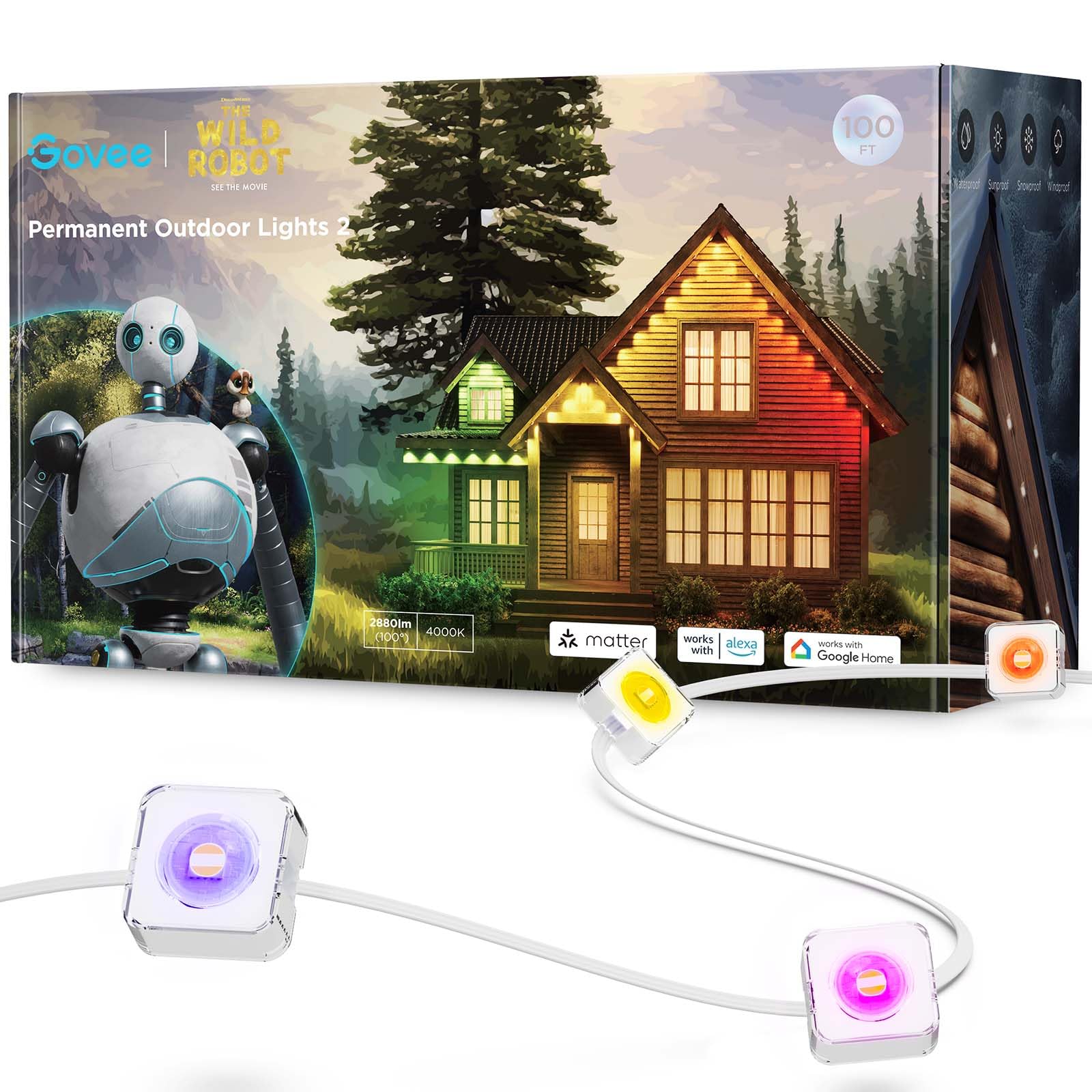Luces Exteriores Govee Permanent 2 Rgbic De 100 Pies Con 72 Led Ip67 - Venta Internacional. $9,769