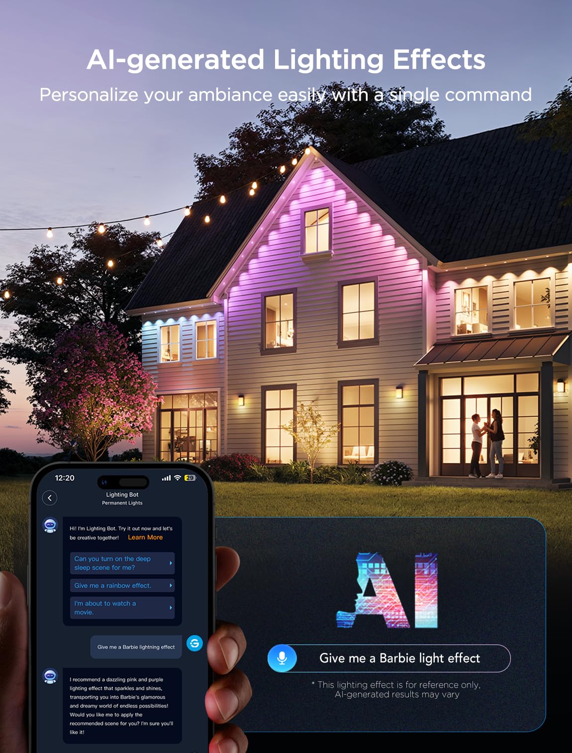 Foto 4 | Luces Exteriores Govee Permanent 2 Rgbic De 100 Pies Con 72 Led Ip67 - Venta Internacional.