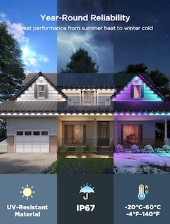 Foto 5 | Luces Exteriores Govee Permanent 2 Rgbic De 100 Pies Con 72 Led Ip67 - Venta Internacional.