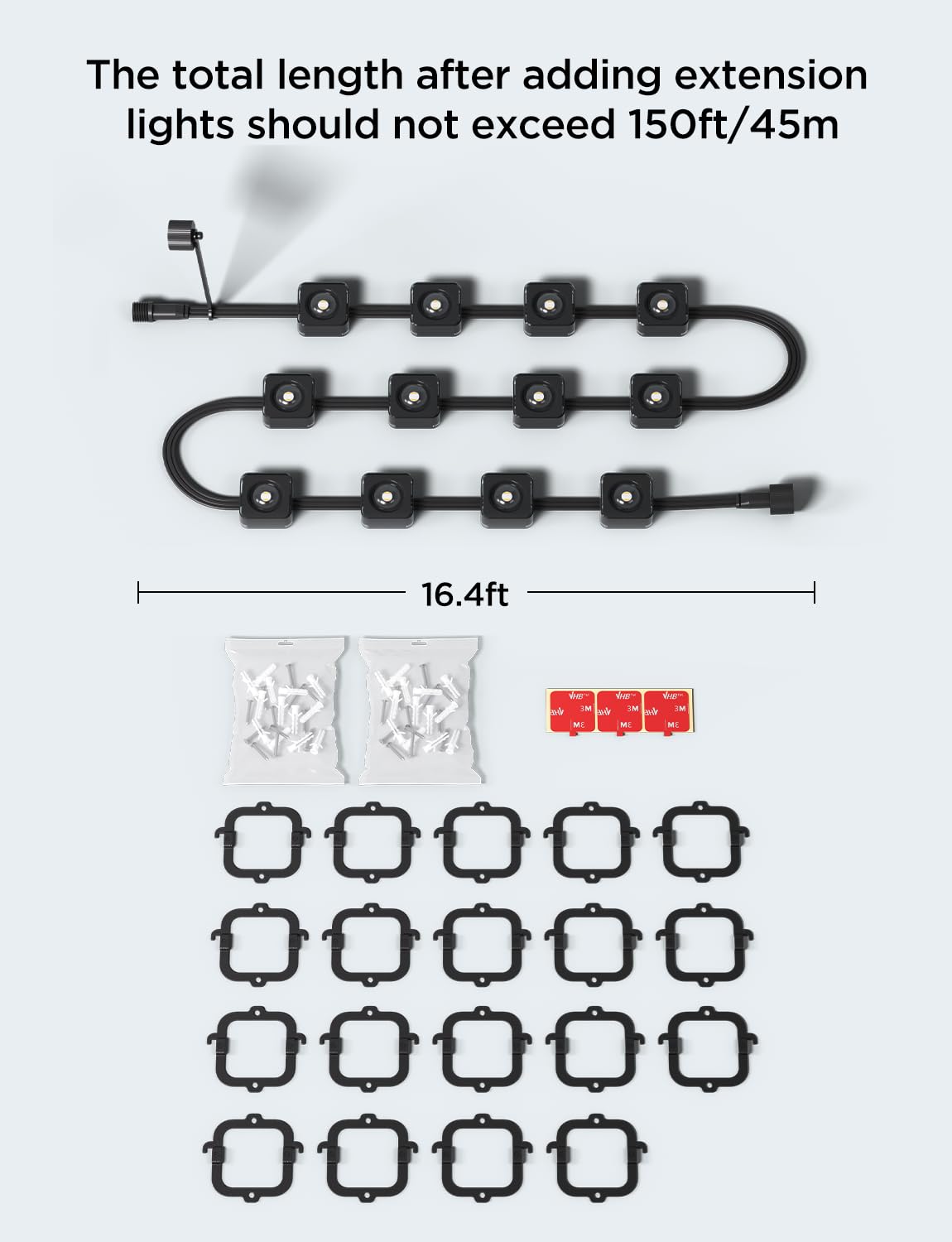 Foto 3 pulgar | Luces Exteriores Govee Rgbic Permanent H705d/e/f De 16.4 Pies, Color Negro - Venta Internacional.