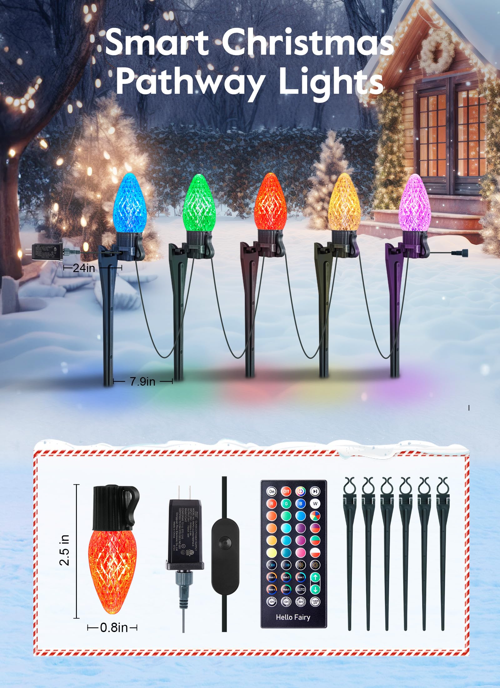 Foto 4 pulgar | Luces Navideñas Brightown Smart C9 Led / 50 Pies / 75 RGB / 58 Modos - Venta Internacional