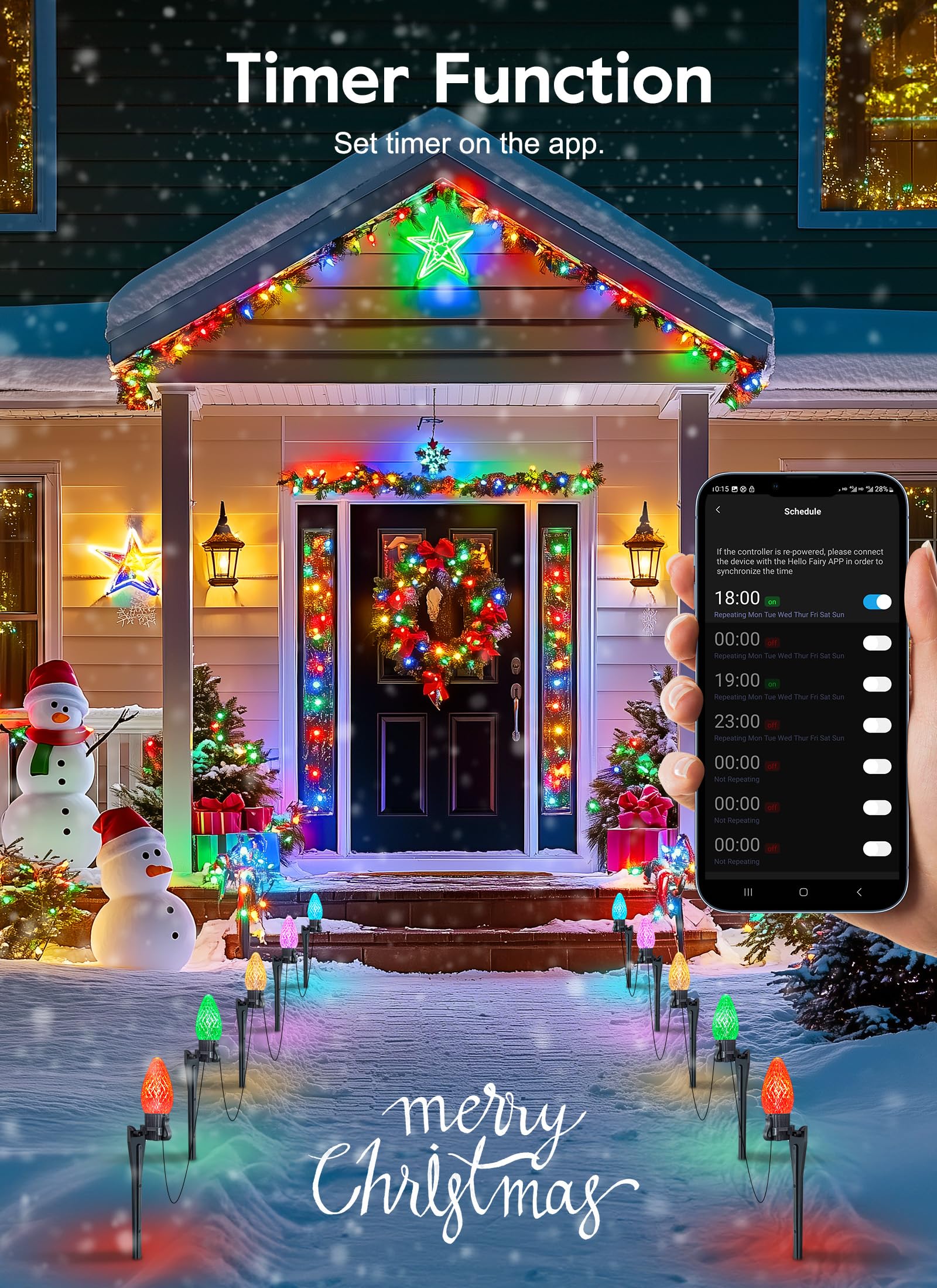 Foto 5 | Luces Navideñas Brightown Smart C9 Led / 50 Pies / 75 RGB / 58 Modos - Venta Internacional
