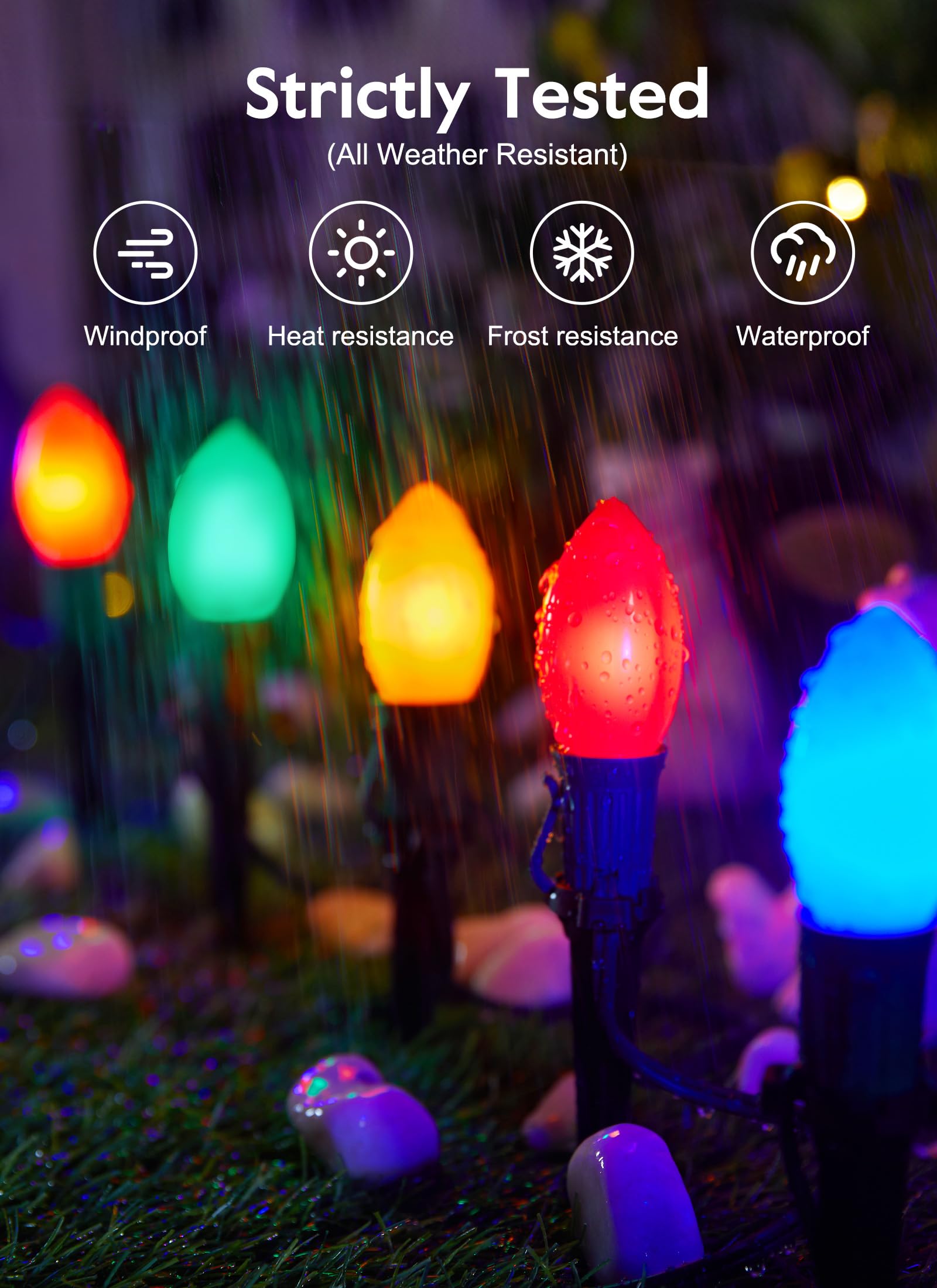 Foto 3 | Luces Navideñas Brightown Frosted C9 Led, 64 Pies, 50 Bombillas - Venta Internacional.
