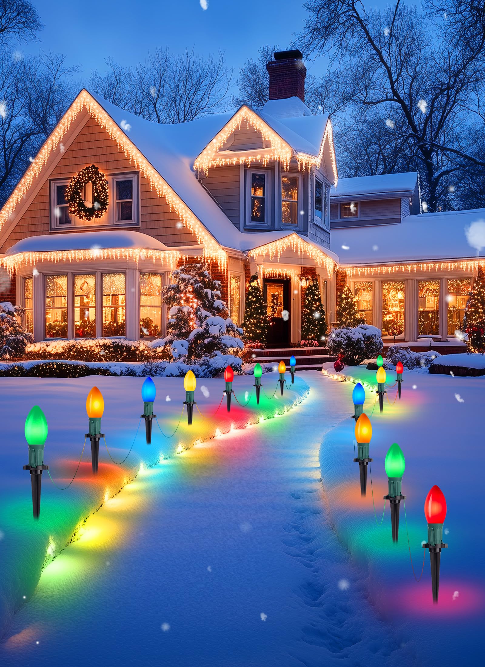 Foto 4 | Luces Navideñas Brightown Frosted C9 Led, 64 Pies, 50 Bombillas - Venta Internacional.