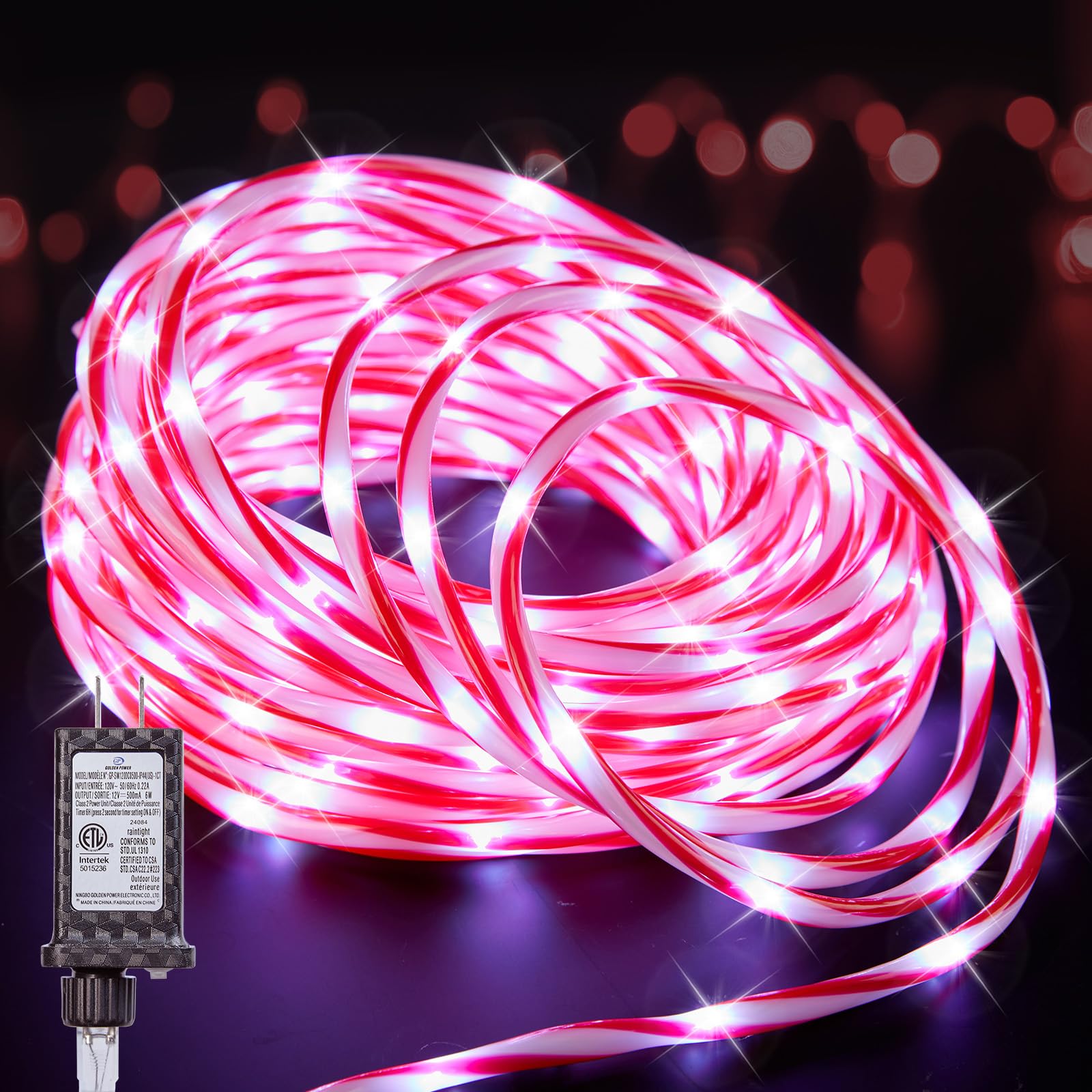 Foto 2 pulgar | Christmas Lights Minetom, 66 Pies, 400 Led, Bastones De Caramelo, Cuerda Blanca - Venta Internacional.