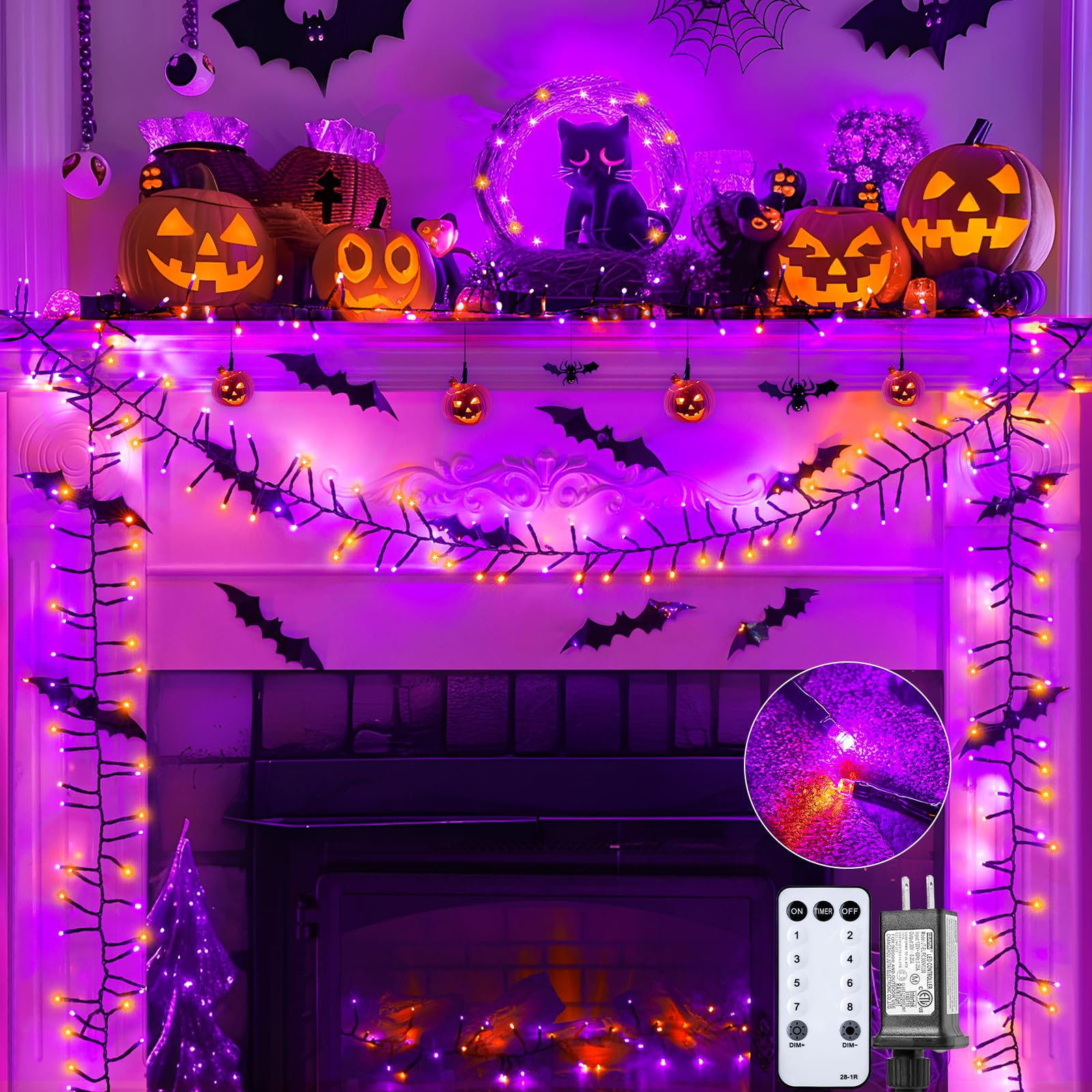 Foto 2 pulgar | Cadena De Luces Led Brightown 500 Para Halloween, 7,6 M, Color Naranja Y Morado - Venta Internacional.