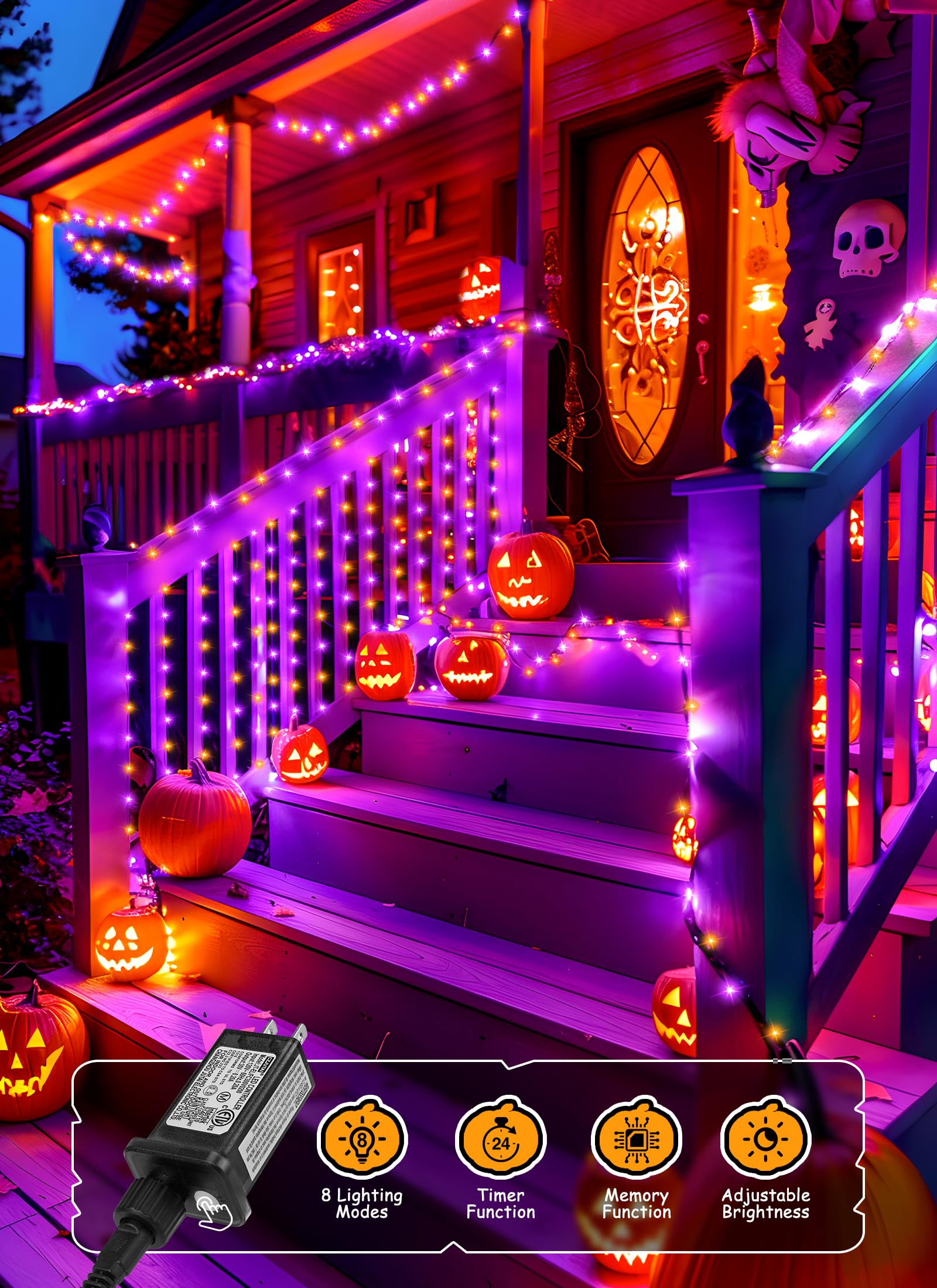Foto 5 pulgar | Cadena De Luces Led Brightown 500 Para Halloween, 7,6 M, Color Naranja Y Morado - Venta Internacional.