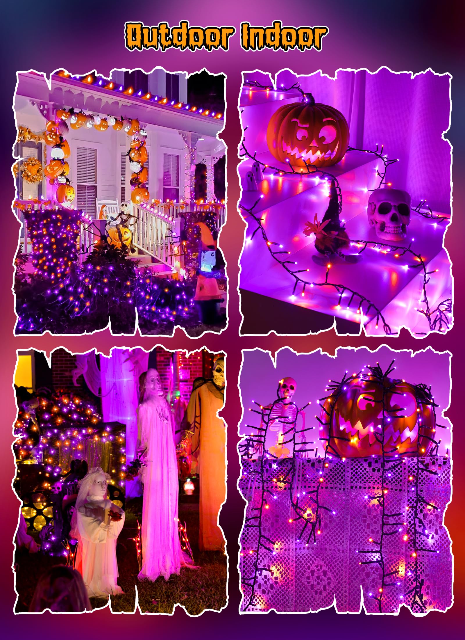 Foto 6 pulgar | Cadena De Luces Led Brightown 500 Para Halloween, 7,6 M, Color Naranja Y Morado - Venta Internacional.