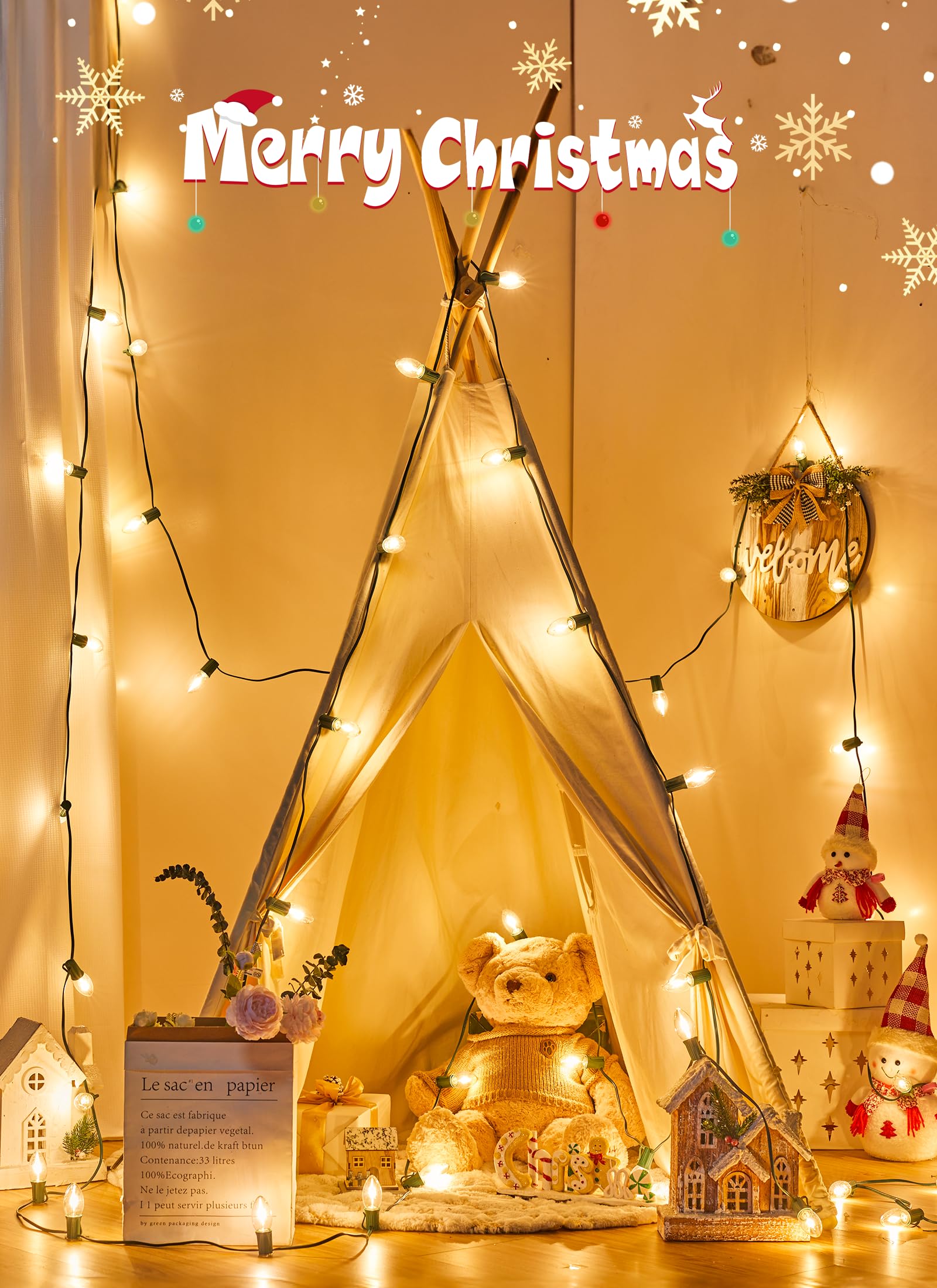 Foto 2 | Luces Navideñas Brightown Vintage C9 Led De 30 M, 50 Bombillas Cálidas  - Venta Internacional.