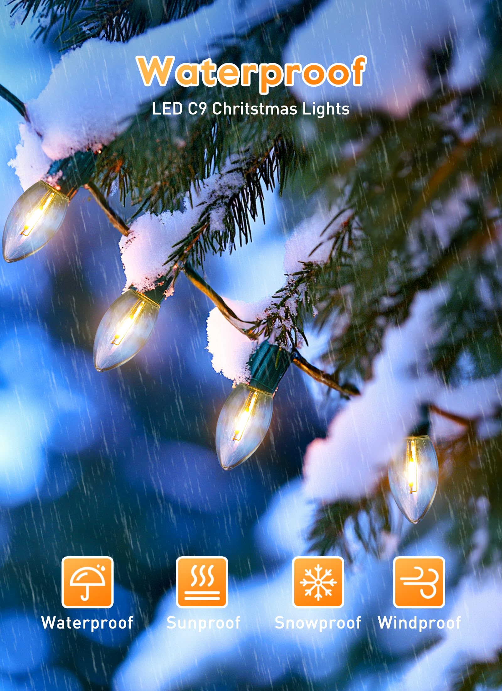 Foto 5 | Luces Navideñas Brightown Vintage C9 Led De 30 M, 50 Bombillas Cálidas  - Venta Internacional.