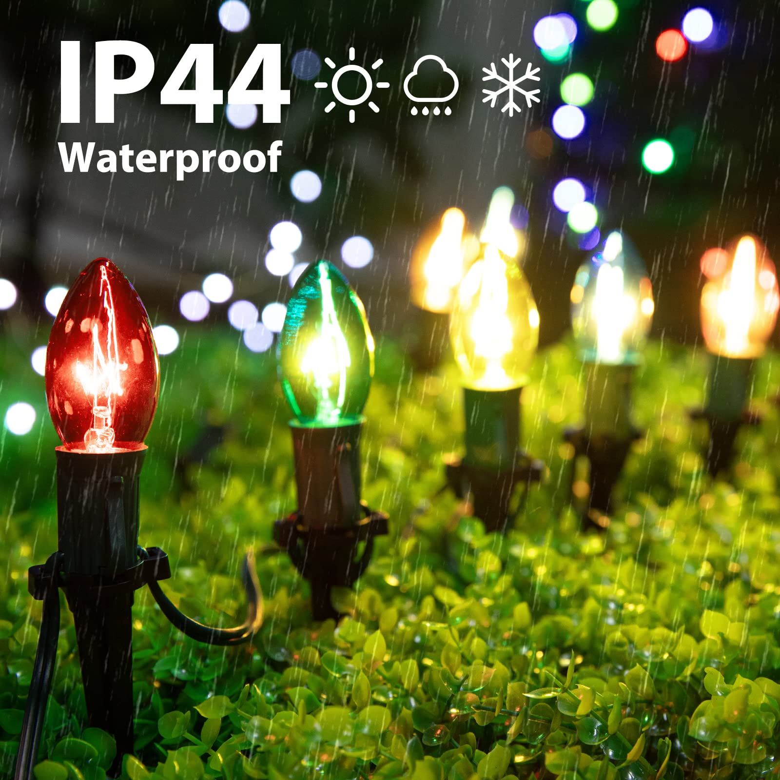 Foto 3 pulgar | Luces Christmas Pathway Lights Brightown De 51,4 M Con 40 Bombillas Multicolores - Venta Internacional.