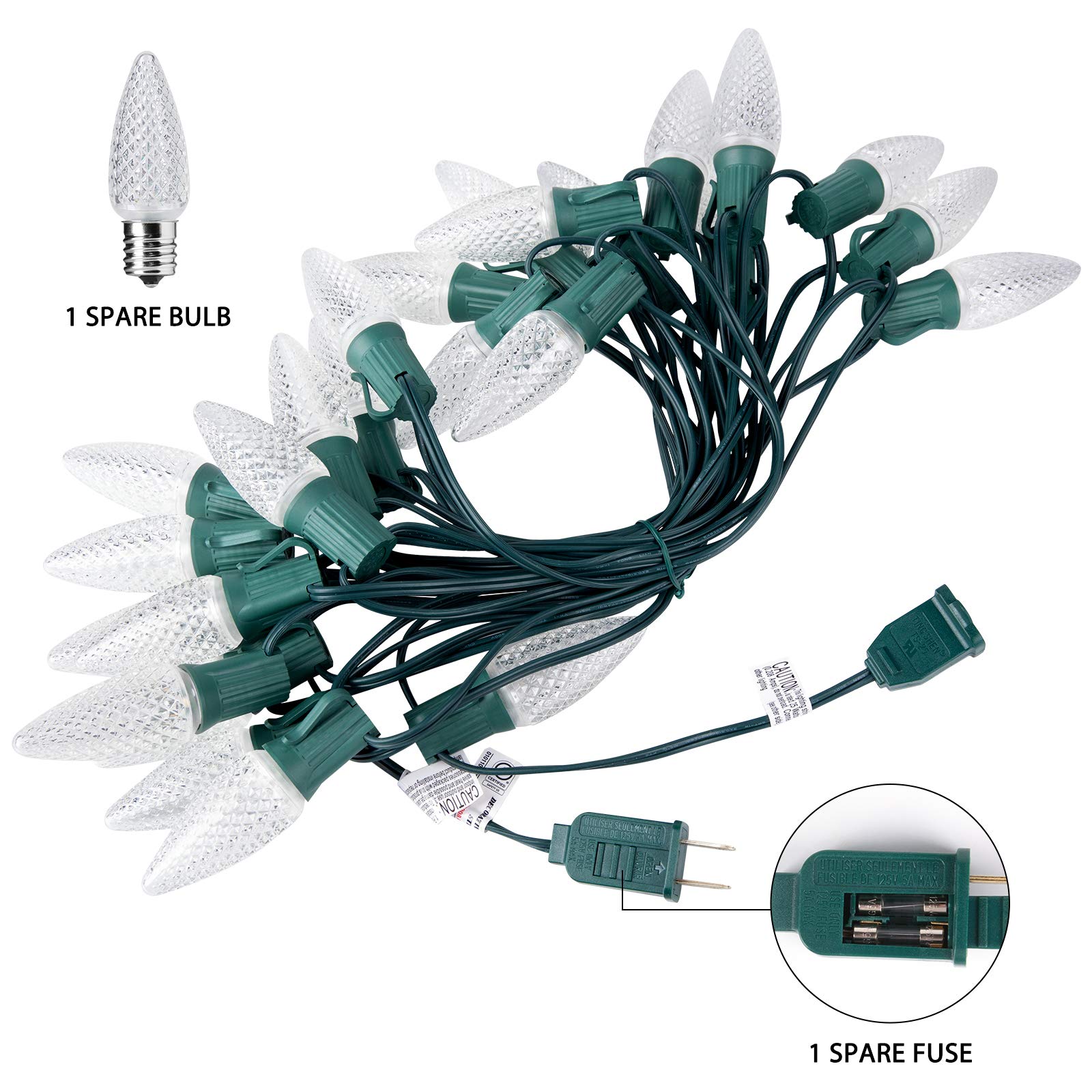 Foto 5 | Guirnalda De Luces Navideñas Brightown C9 Led De 15 M, Color Blanco Puro - Venta Internacional.