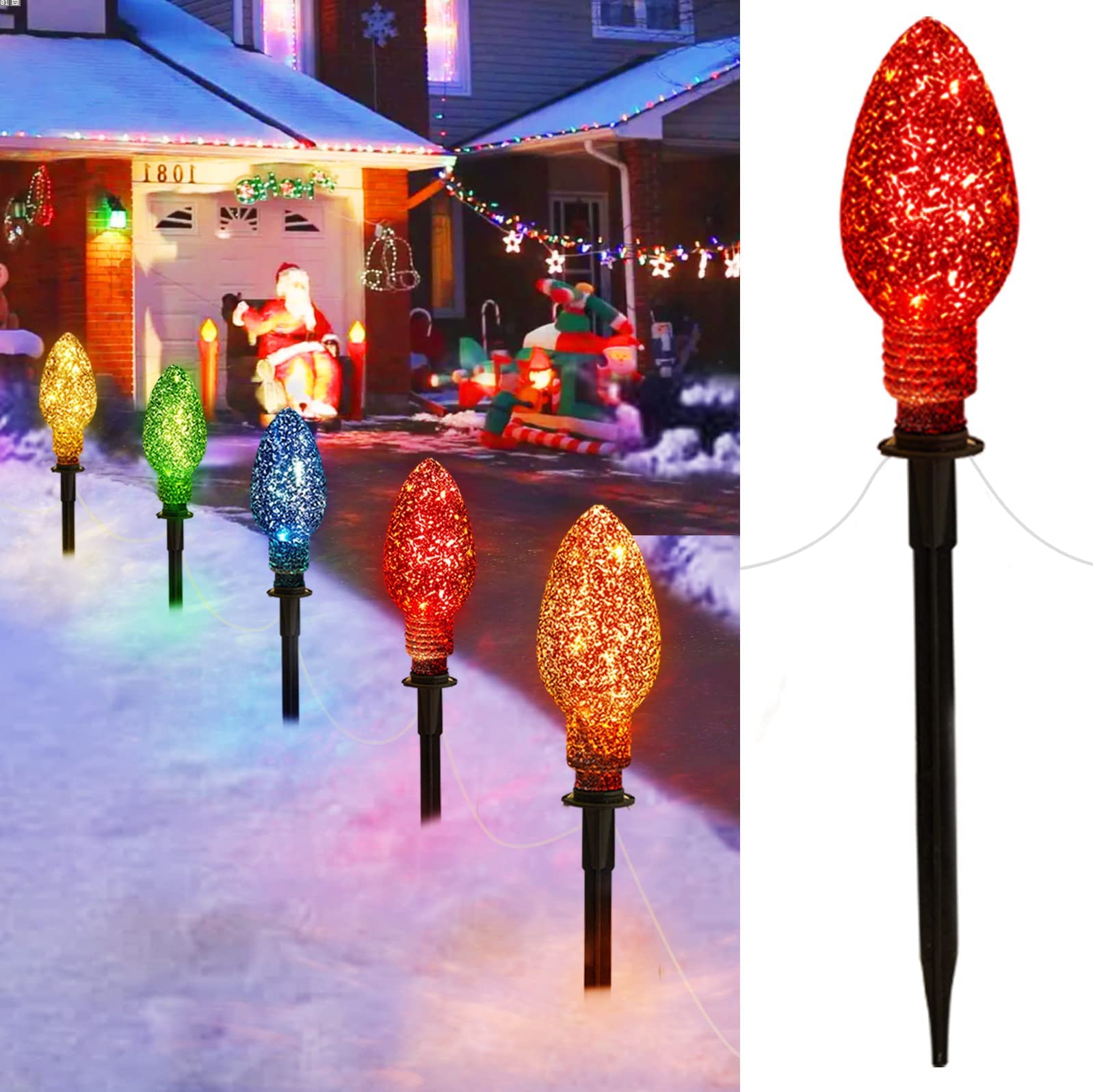 Foto 1 | Luces Navideñas Minetom Jumbo C9 Pathway Outdoor 2x6.5 Pies - Venta Internacional.