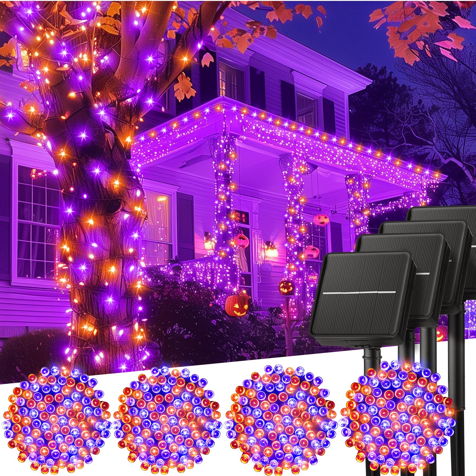 Foto 2 pulgar | Luces Solares Minetom Halloween 400 Led 160 M, Paquete De 4 - Venta Internacional.