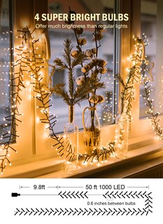 Foto 3 | Clúster De Luces Led Brightown 1000 De Navidad 15 M Para Exteriores - Venta Internacional