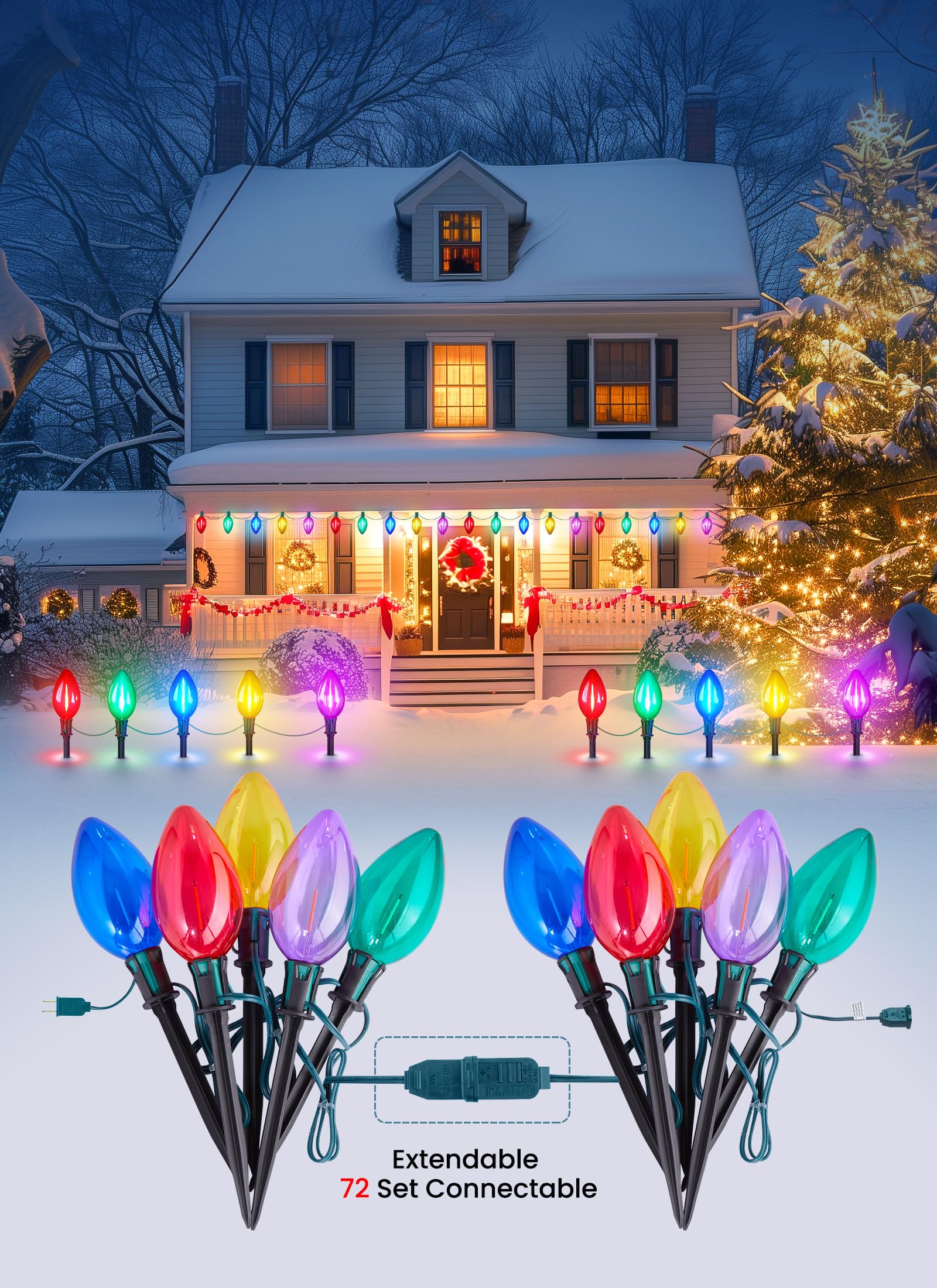 Foto 4 pulgar | Pathway Lights Minetom Double C9 Christmas 4 M 10 Led - Venta Internacional.