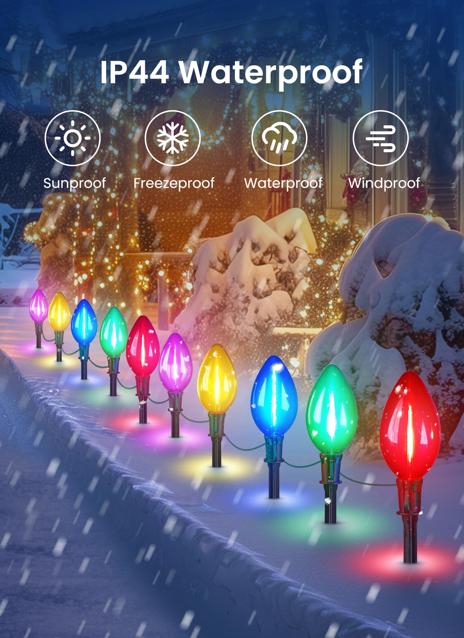 Foto 4 | Pathway Lights Minetom Double C9 Christmas 4 M 10 Led - Venta Internacional.