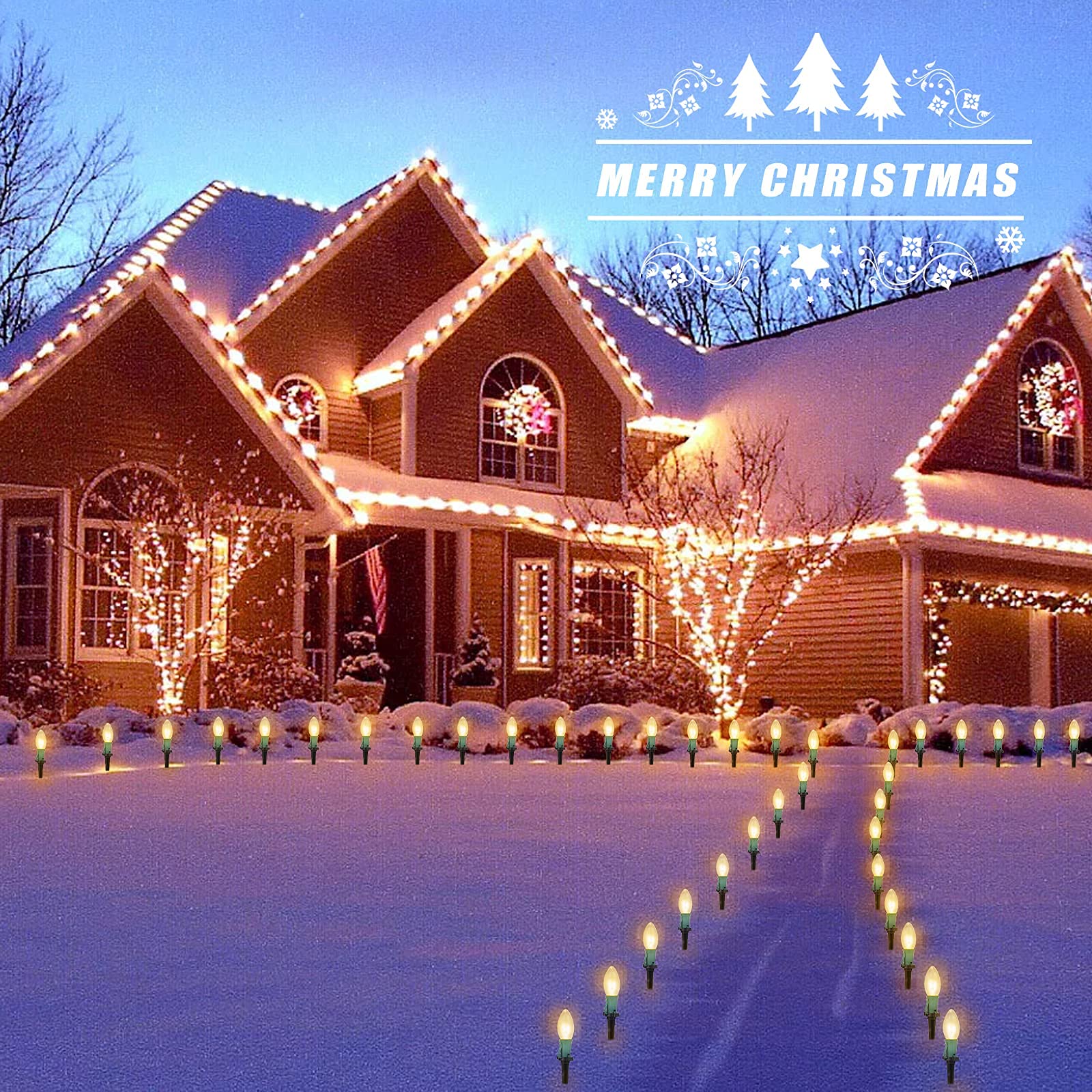 Foto 8 pulgar | Luces Navideñas Para Caminos Brightown, Led C9 Conectables De 26 Pies - Venta Internacional.
