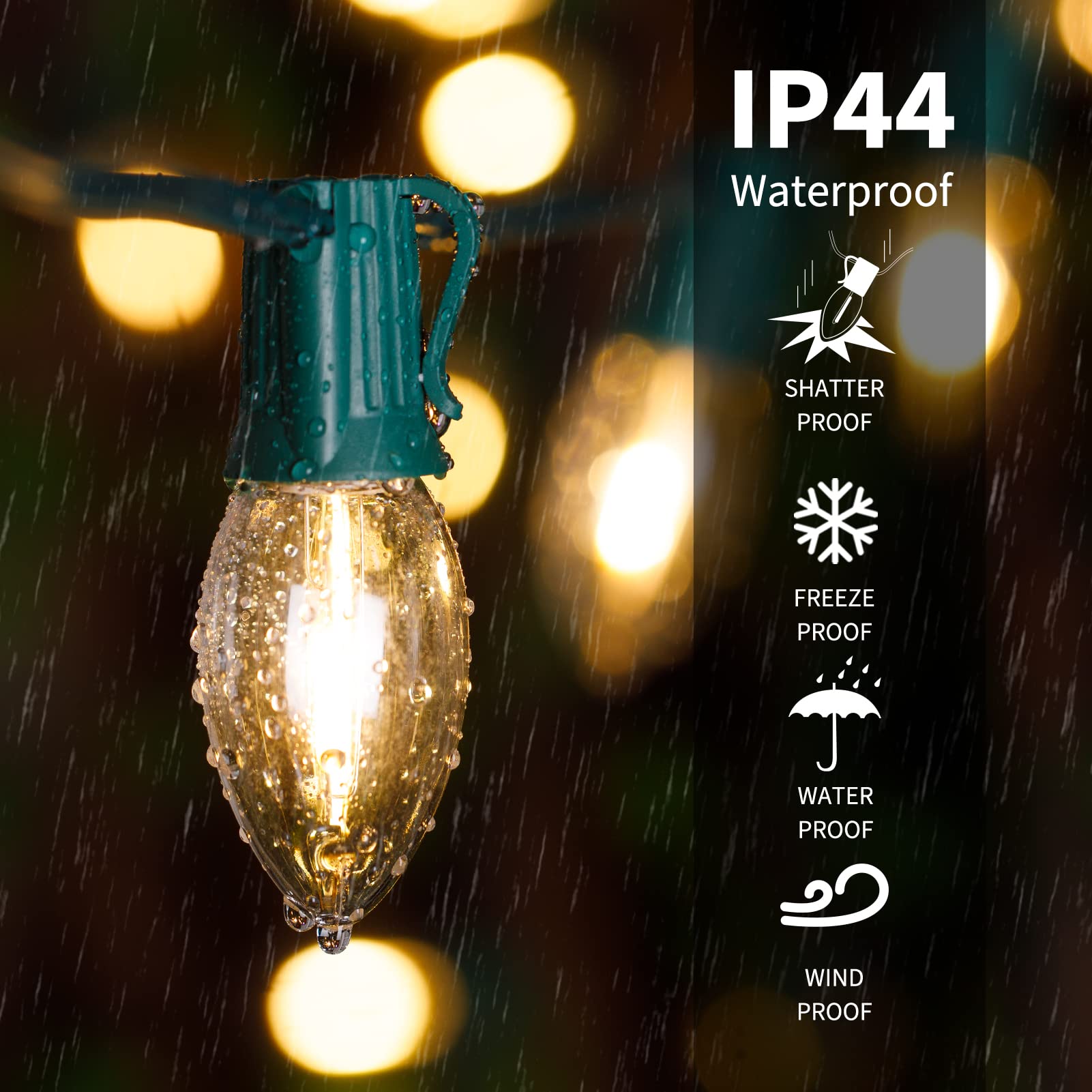 Foto 4 pulgar | Luces Navideñas Minetom Vintage C9 25 M 25 Led Blanco Cálido - Venta Internacional.