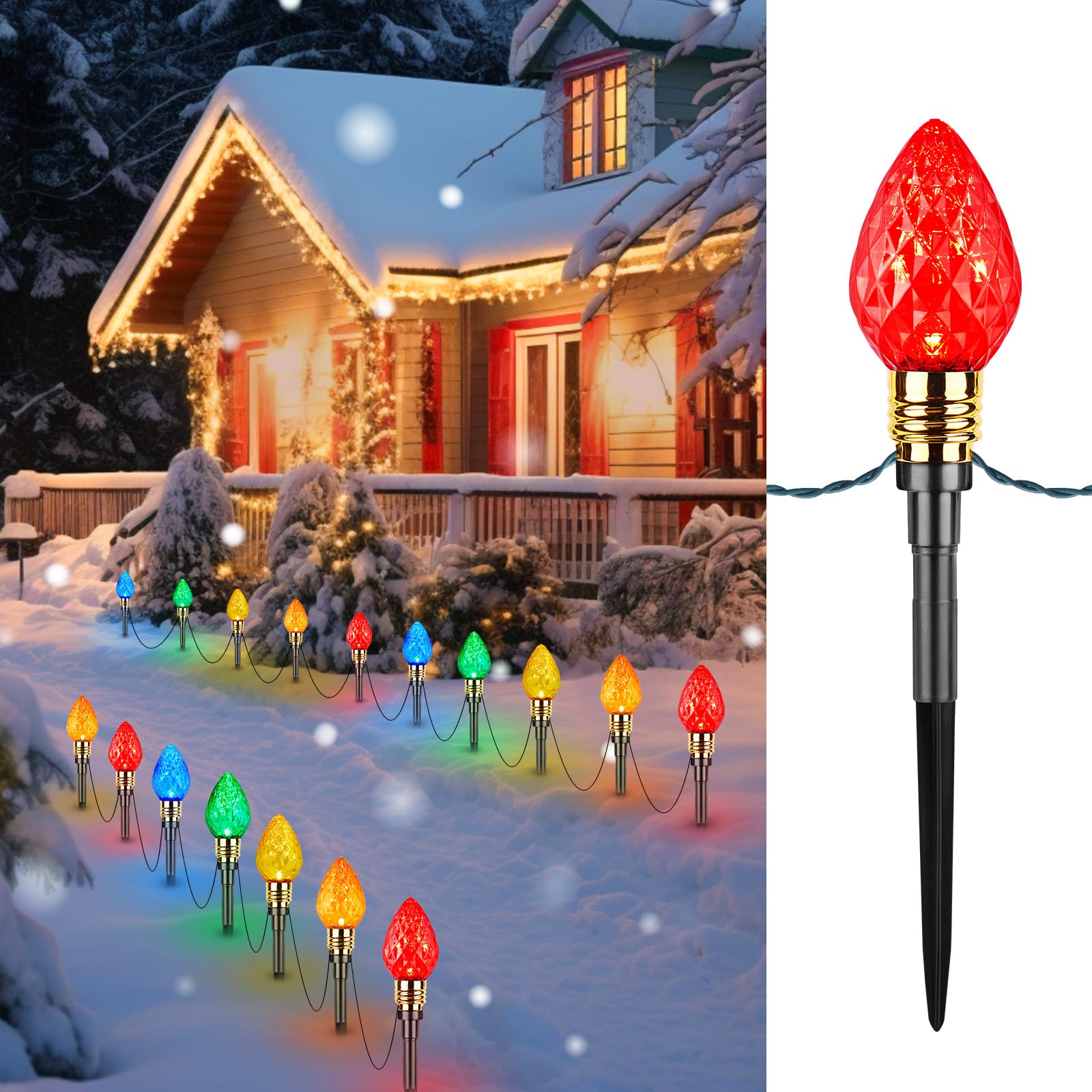Foto 2 pulgar | Luces Navideñas Para Caminos Brightown Strawberry C9 20 Led - Venta Internacional.