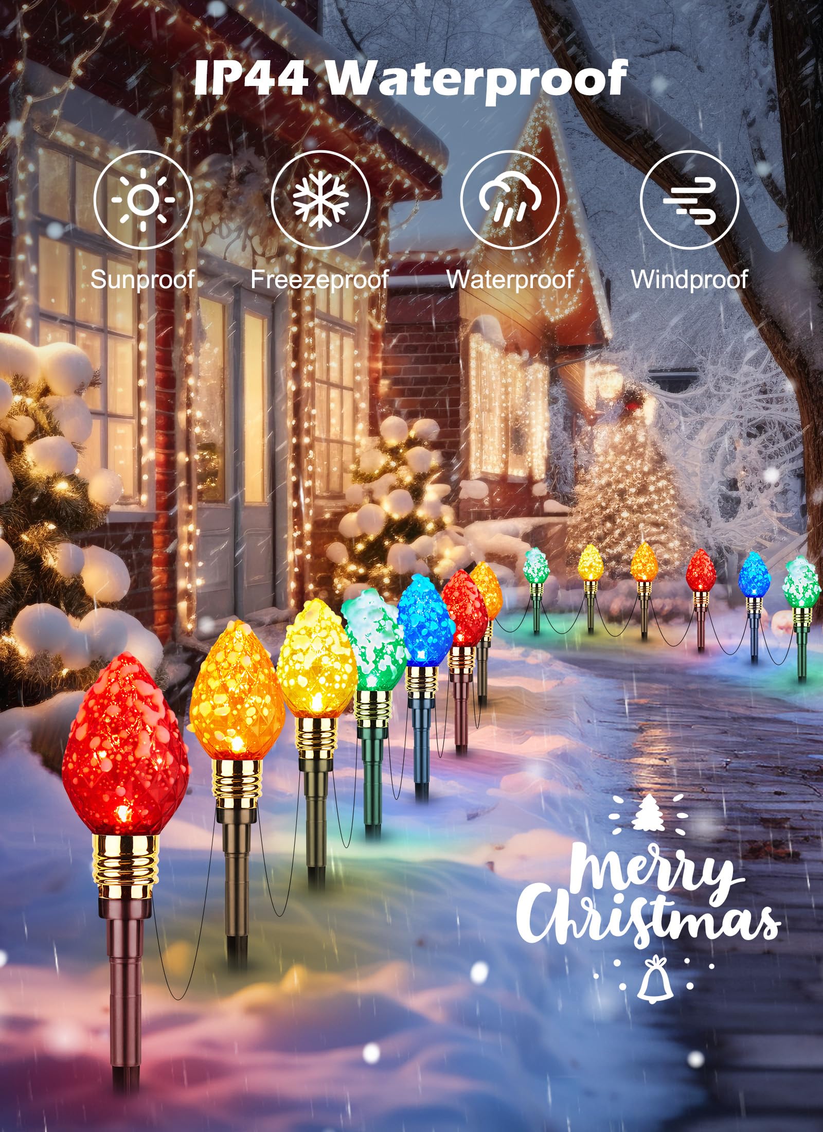 Foto 3 pulgar | Luces Navideñas Para Caminos Brightown Strawberry C9 20 Led - Venta Internacional.