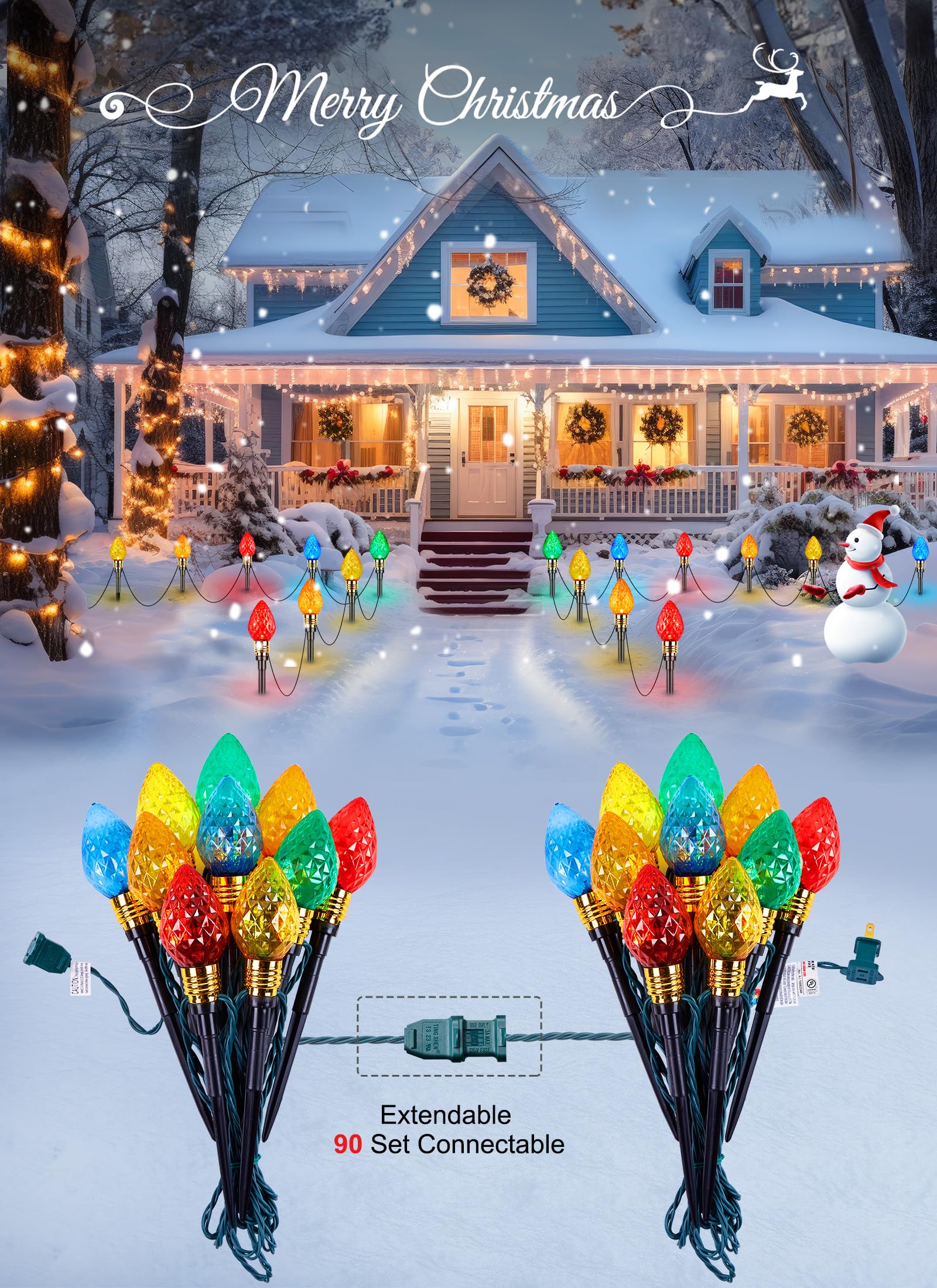 Foto 4 | Luces Navideñas Para Caminos Brightown Strawberry C9 20 Led - Venta Internacional.