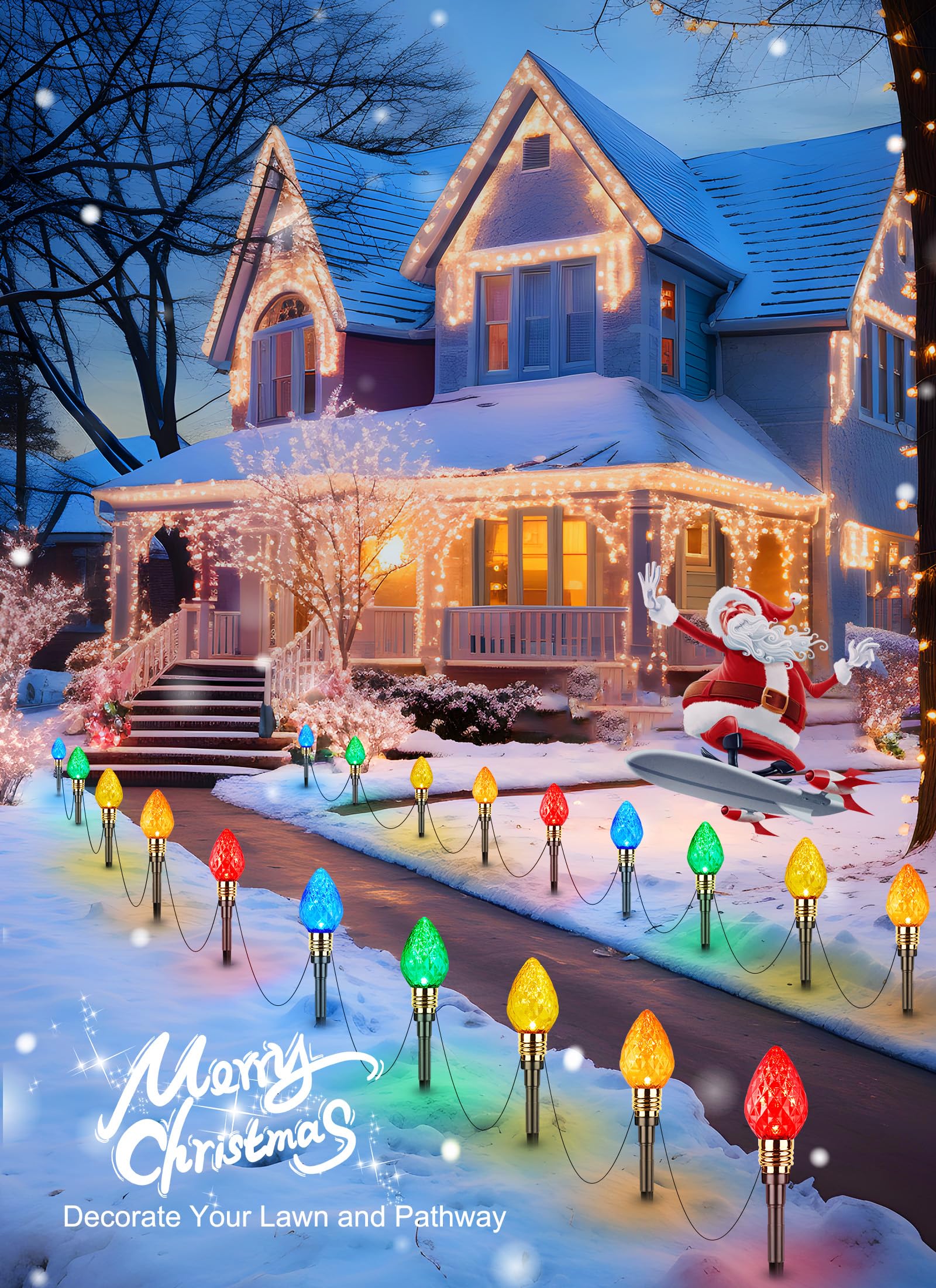 Foto 5 | Luces Navideñas Para Caminos Brightown Strawberry C9 20 Led - Venta Internacional.