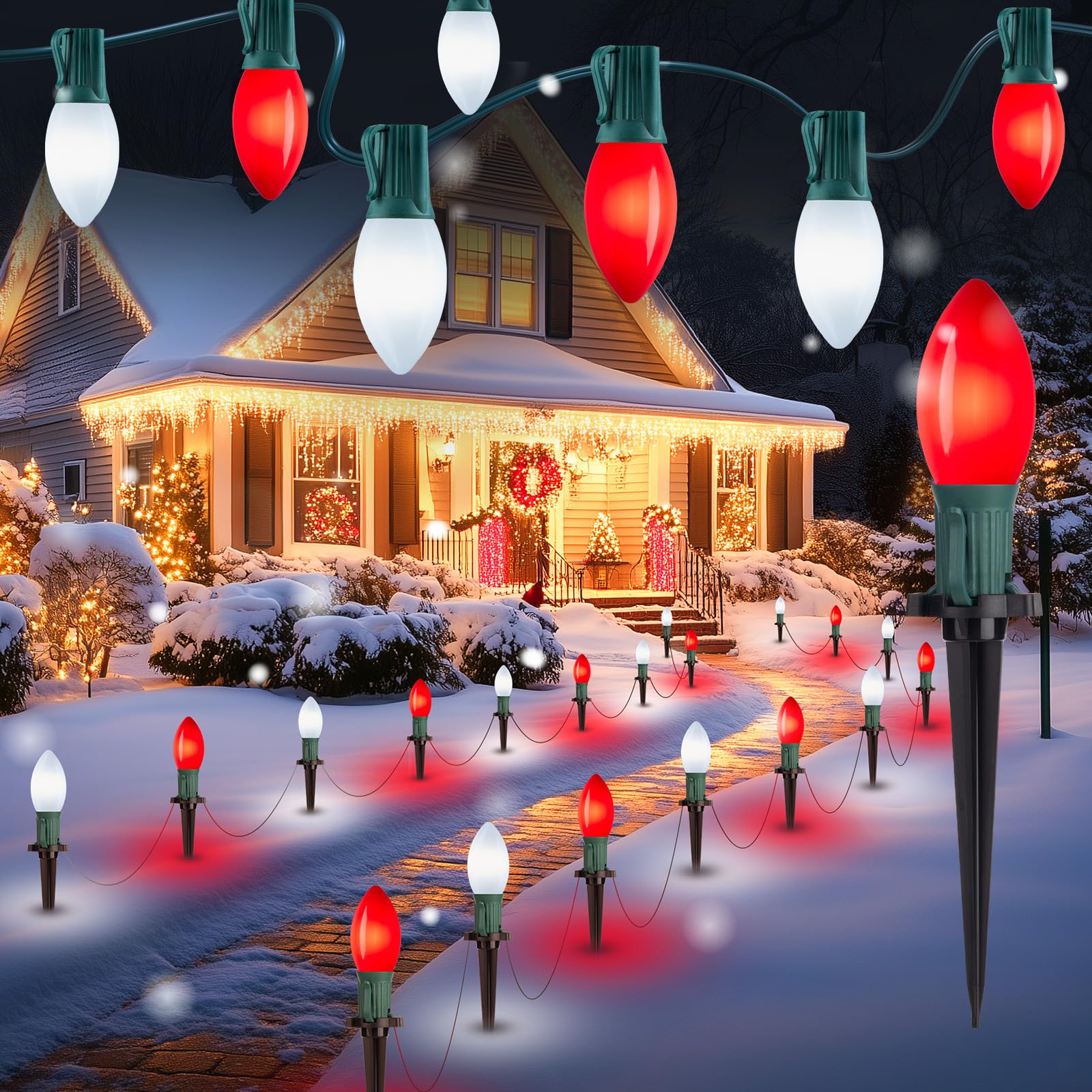 Luces Navideñas Brightown Frosted C9 Led De 32 M Para Exteriores - Venta Internacional. $1,036
