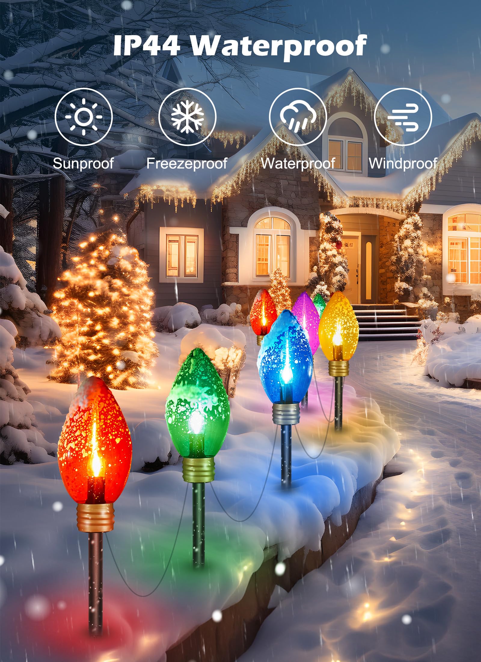 Foto 4 pulgar | Cadena De Luces Brightown Super Jumbo C9 De 11 Pies Y 5 Led, Multicolor - Venta Internacional.