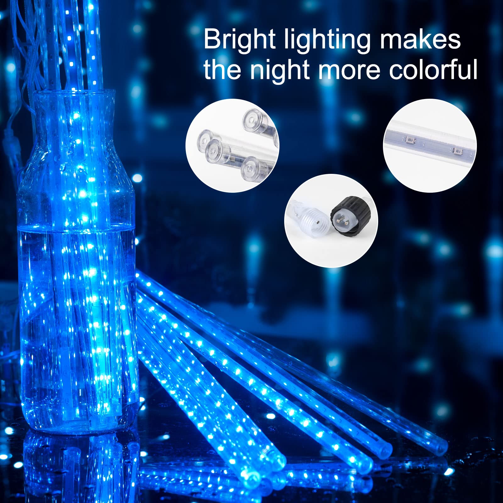 Foto 3 pulgar | Luces De Lluvia Meteor Brightown, 16 Tubos, 576 Led, Azul - Venta Internacional.