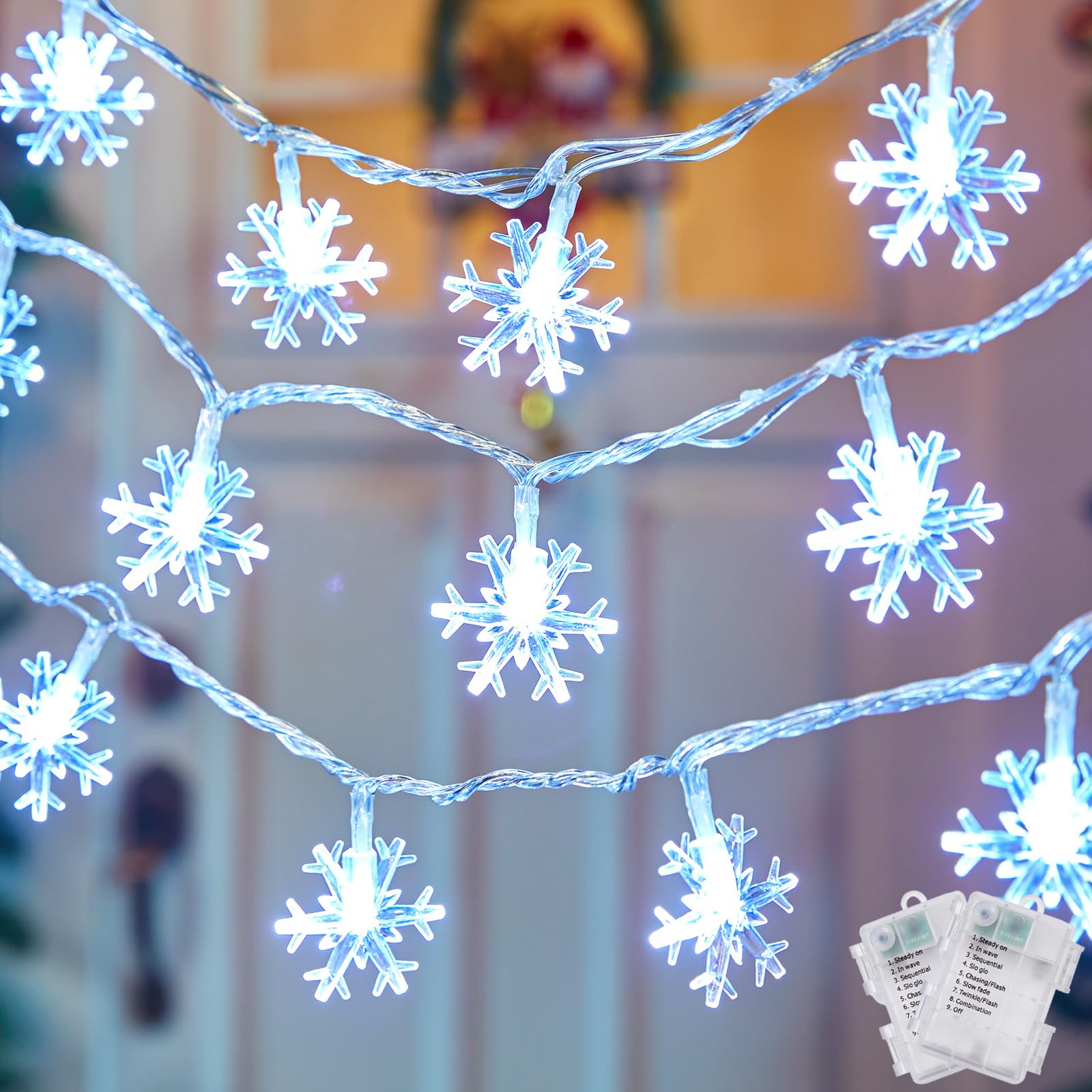 Luces Navideñas Con Copos De Nieve Brightown, Impermeables, Paquete De 2 - Venta Internacional. $615
