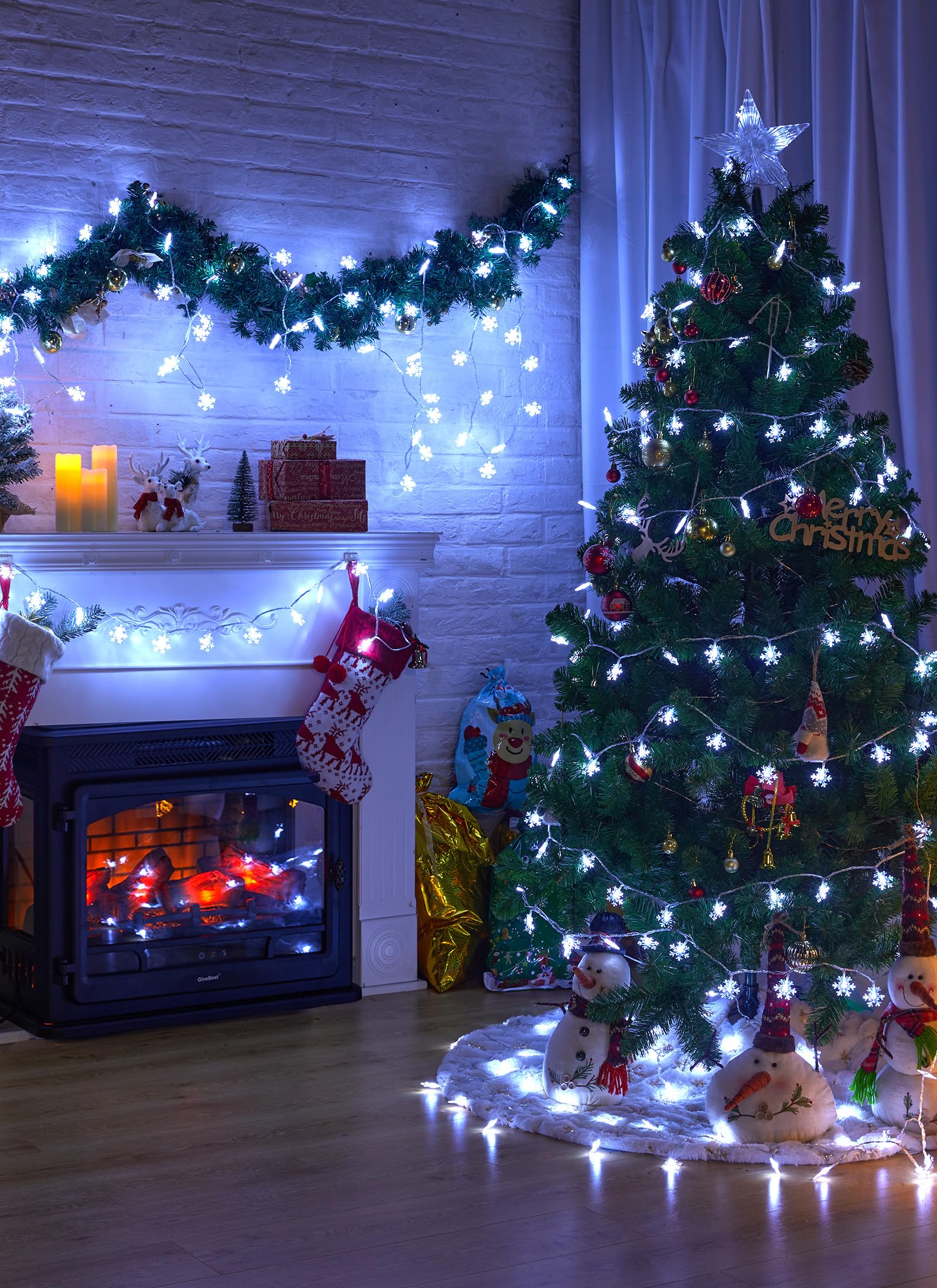 Foto 5 | Luces Navideñas Con Copos De Nieve Brightown, Impermeables, Paquete De 2 - Venta Internacional.