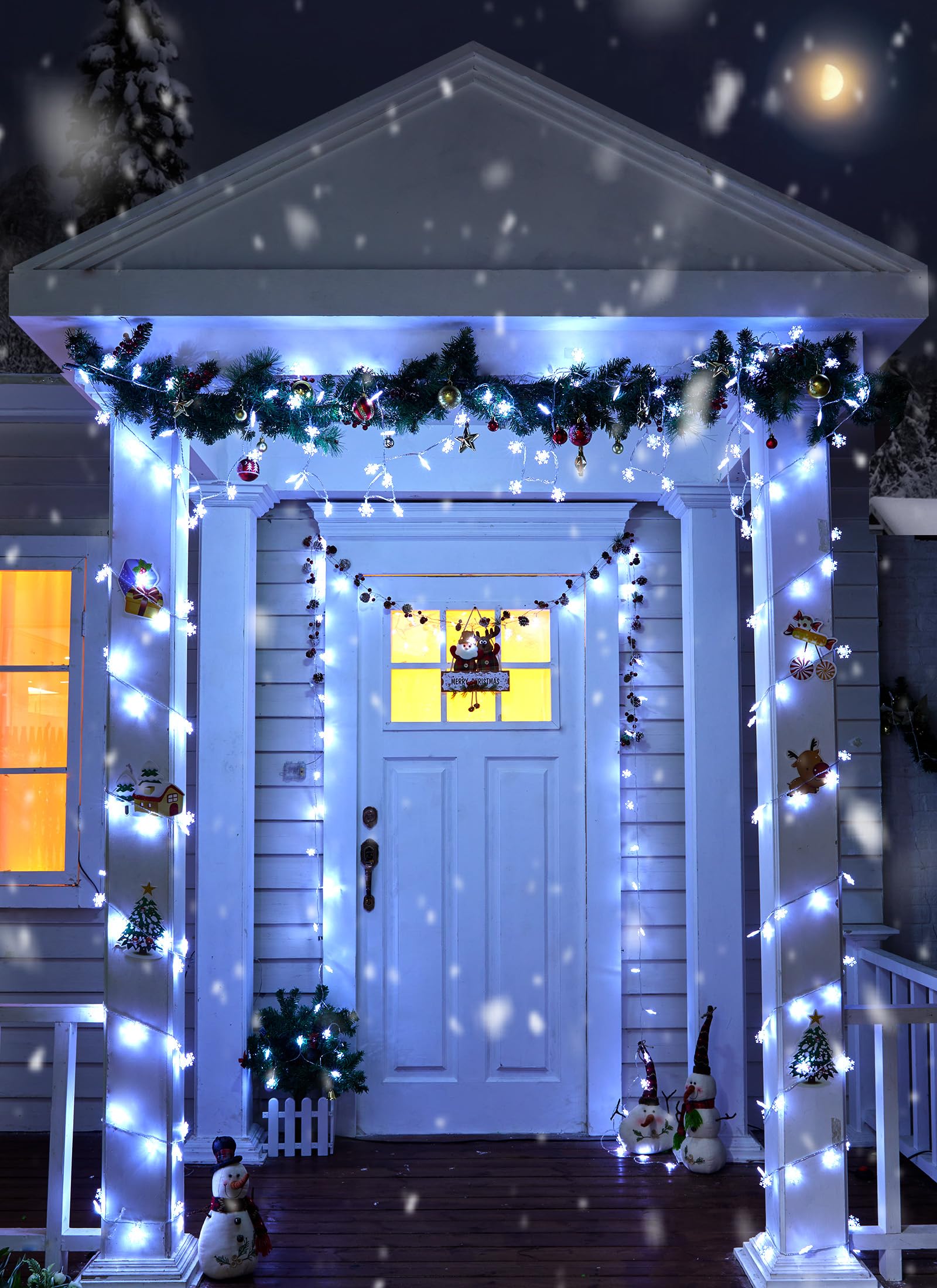 Foto 7 pulgar | Luces Navideñas Con Copos De Nieve Brightown, Impermeables, Paquete De 2 - Venta Internacional.