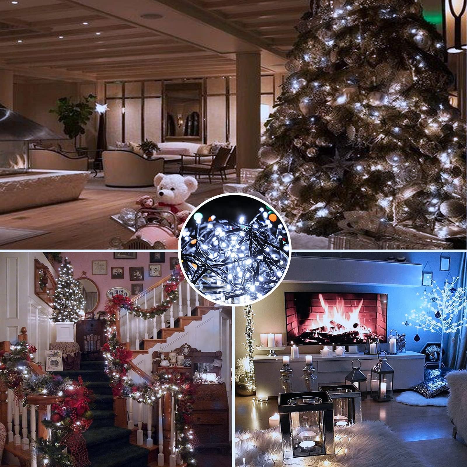 Foto 2 | Guirnalda de Luces Navideñas Yiqu de 82 Pies 200 Led Blanco Frío - Venta Internacional