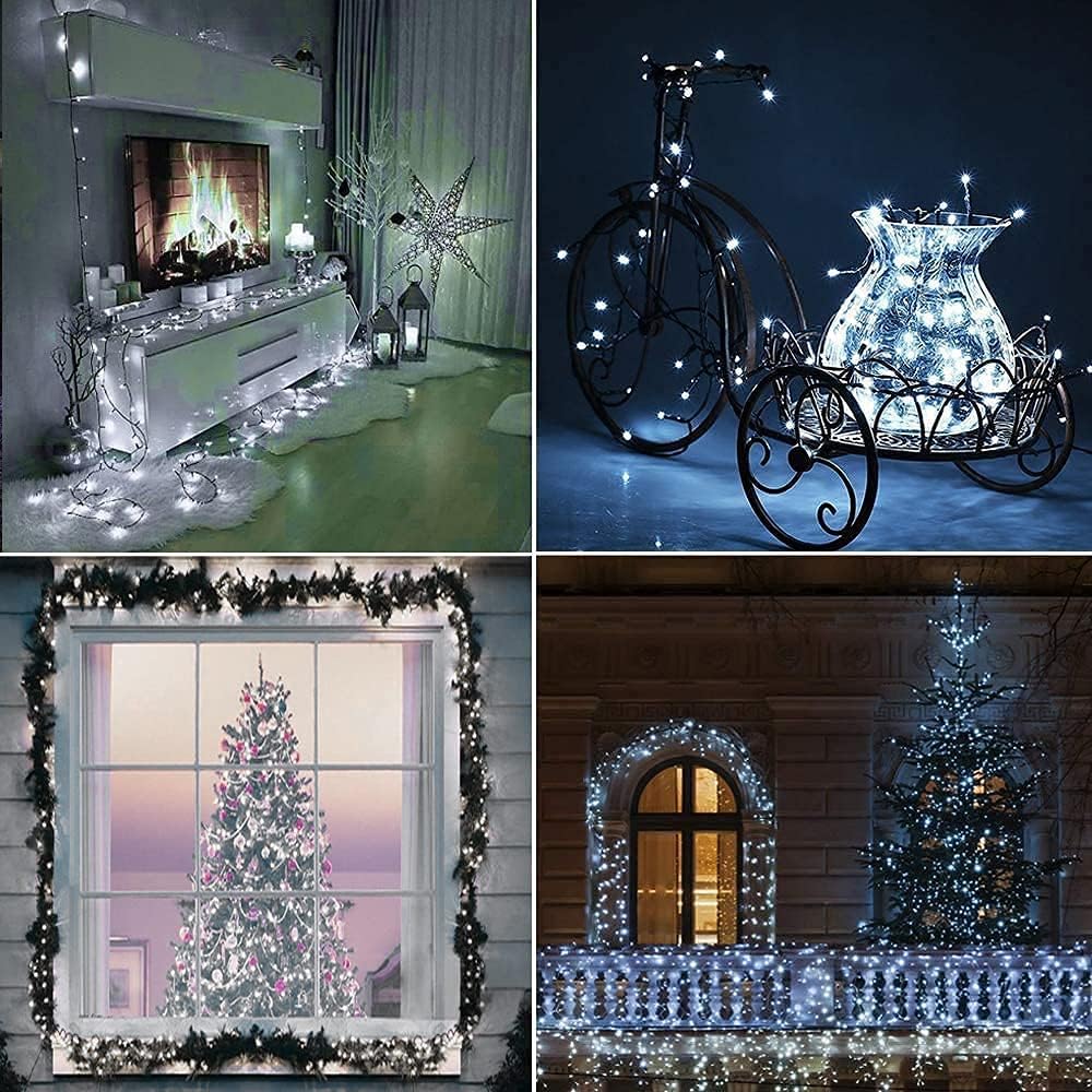 Foto 4 pulgar | Guirnalda de Luces Navideñas Yiqu de 82 Pies 200 Led Blanco Frío - Venta Internacional