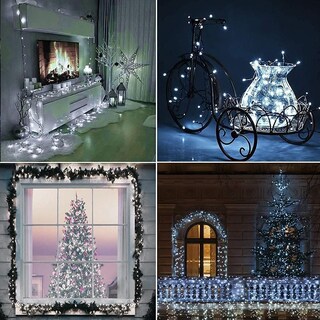 Foto 3 | Guirnalda de Luces Navideñas Yiqu de 82 Pies 200 Led Blanco Frío - Venta Internacional
