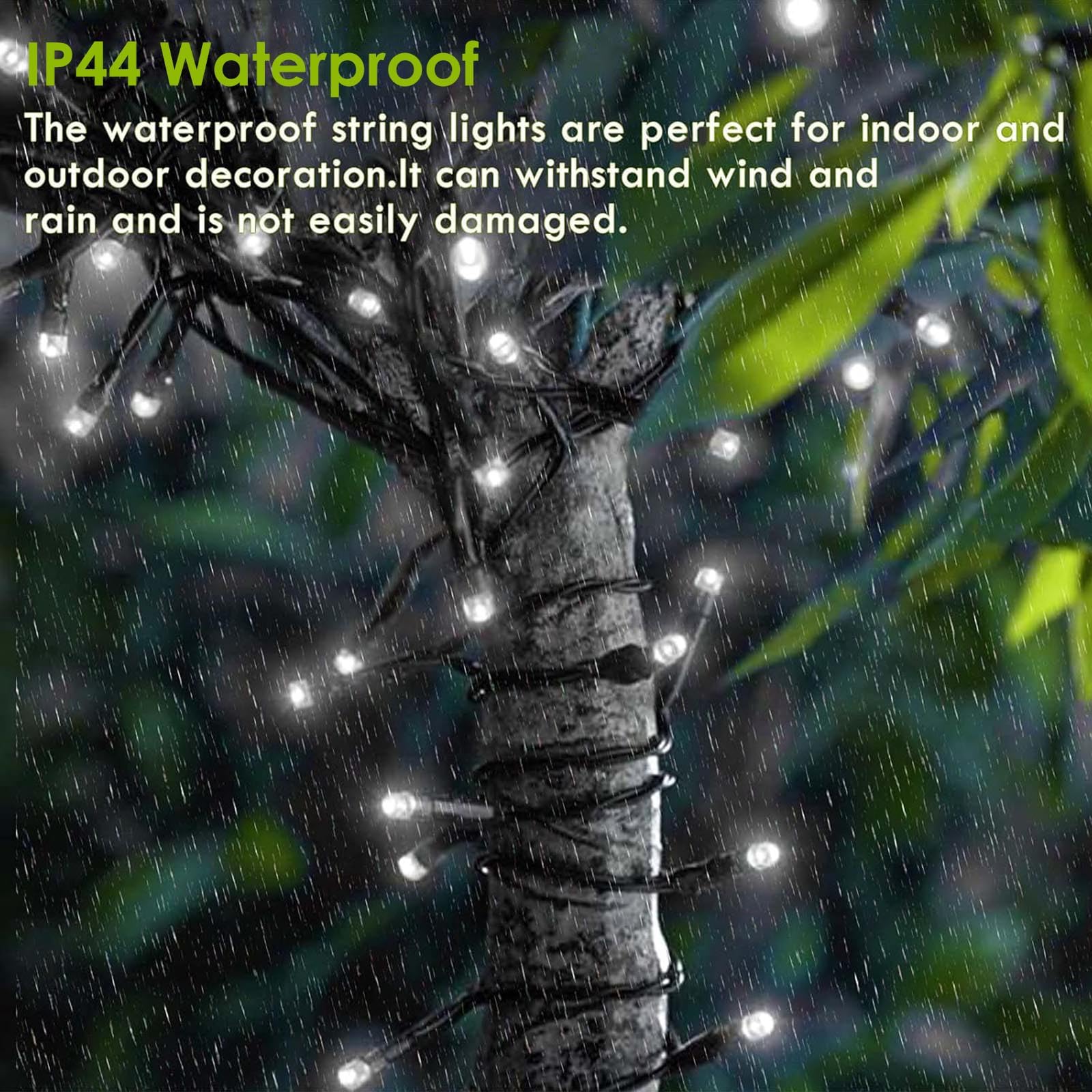 Foto 5 pulgar | Guirnalda de Luces Navideñas Yiqu de 82 Pies 200 Led Blanco Frío - Venta Internacional