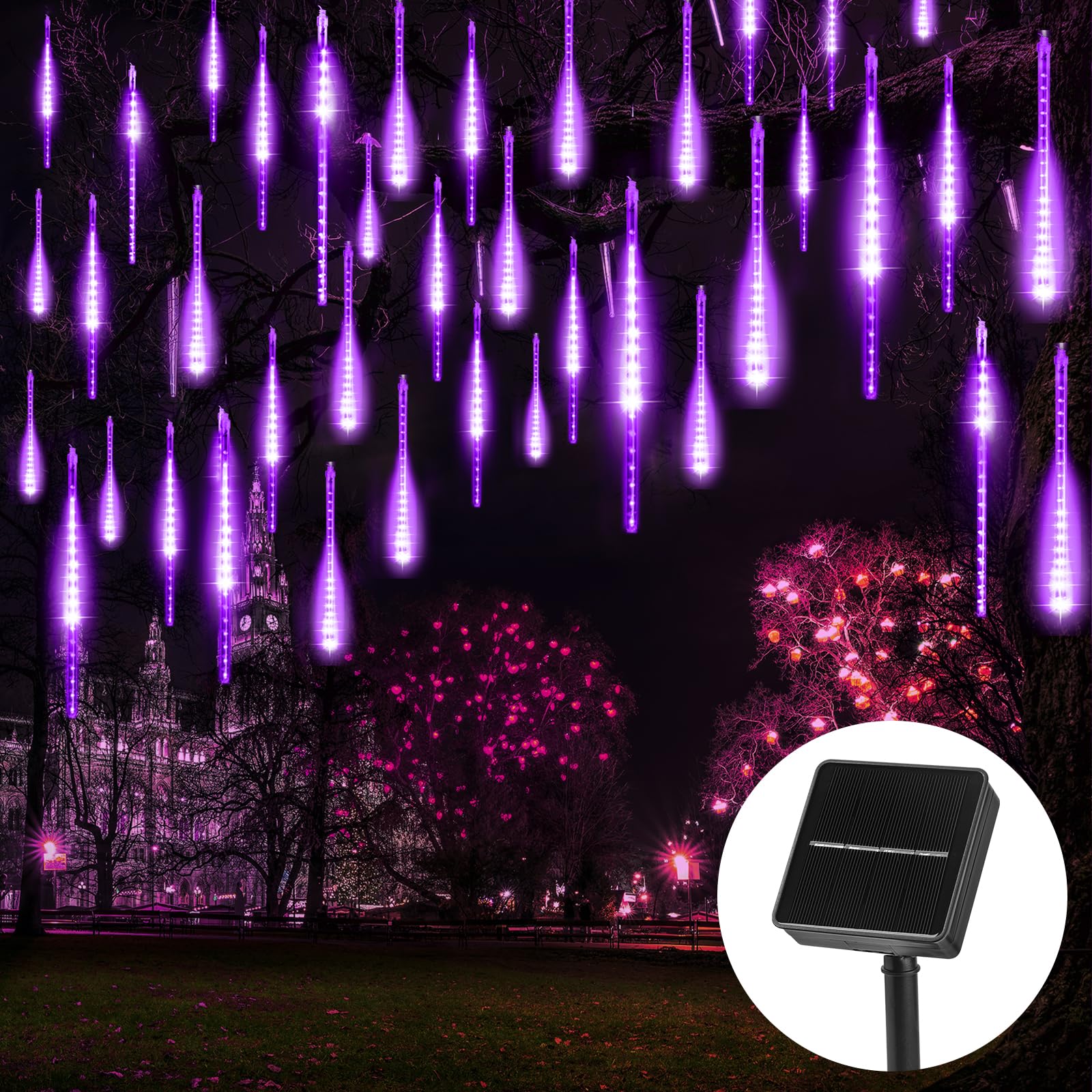 Foto 2 pulgar | Luces Solares Navideñas Brightown Purple, 8 Tubos, 288 Led - Venta Internacional.