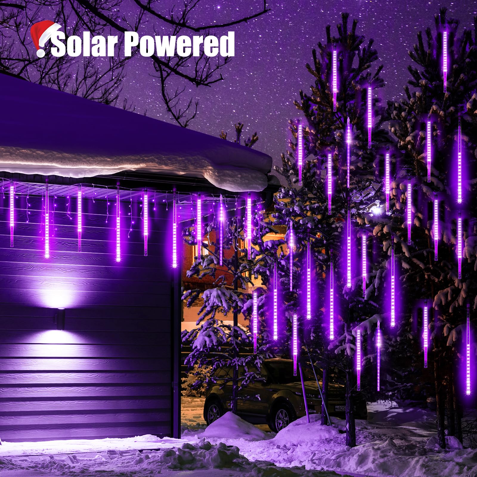 Foto 3 pulgar | Luces Solares Navideñas Brightown Purple, 8 Tubos, 288 Led - Venta Internacional.