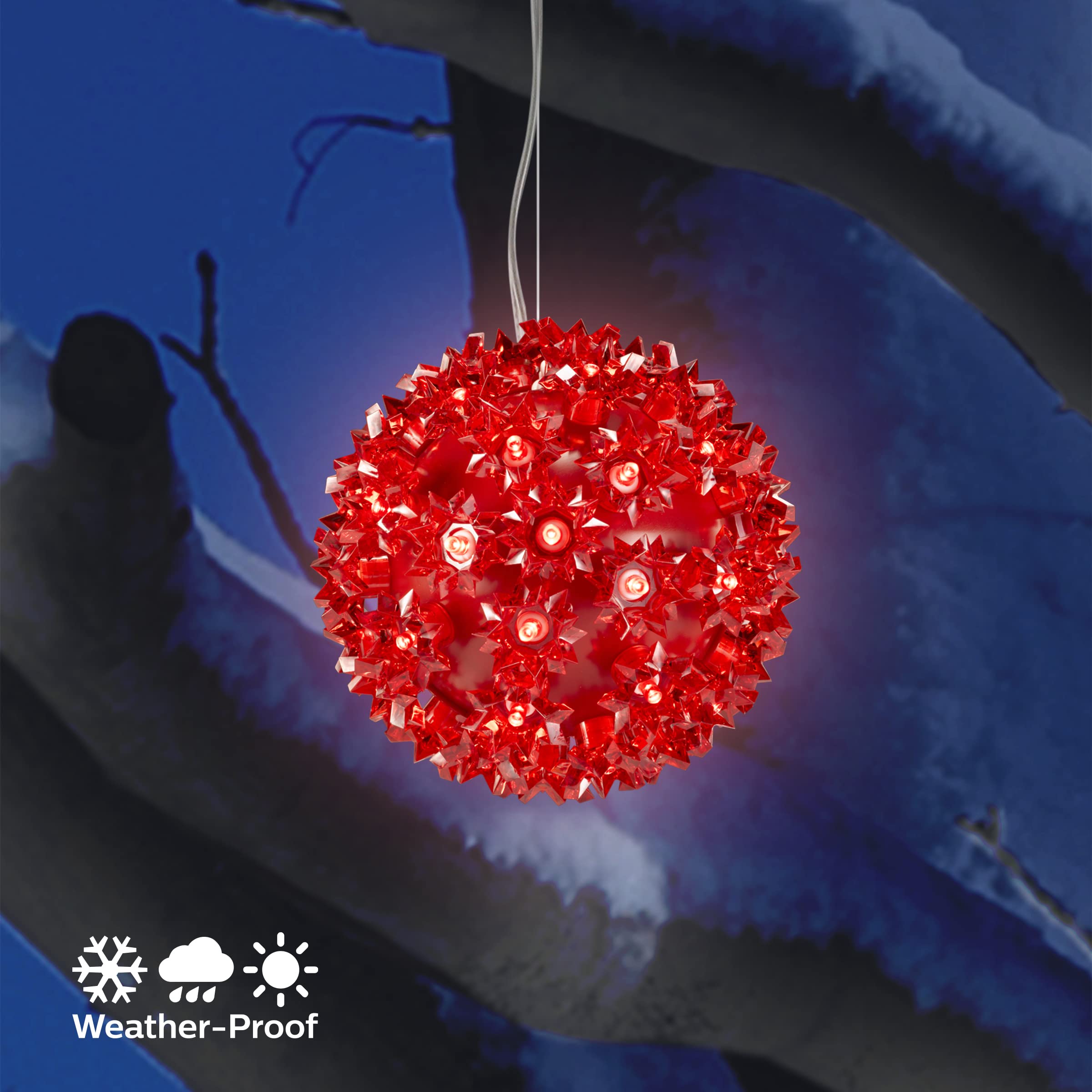 Foto 3 | Lámpara Colgante Tipo Esfera Philips, 5,5 X 50 Bombillas Led, Color Rojo, Para Interiores Y Exteriores - Venta Int
