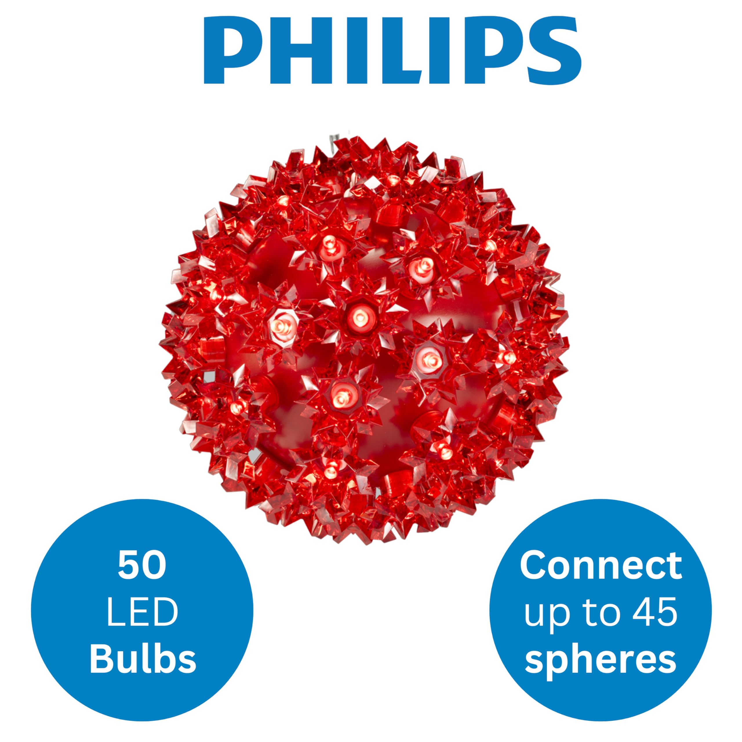 Foto 5 pulgar | Lámpara Colgante Tipo Esfera Philips, 5,5 X 50 Bombillas Led, Color Rojo, Para Interiores Y Exteriores - Venta Int