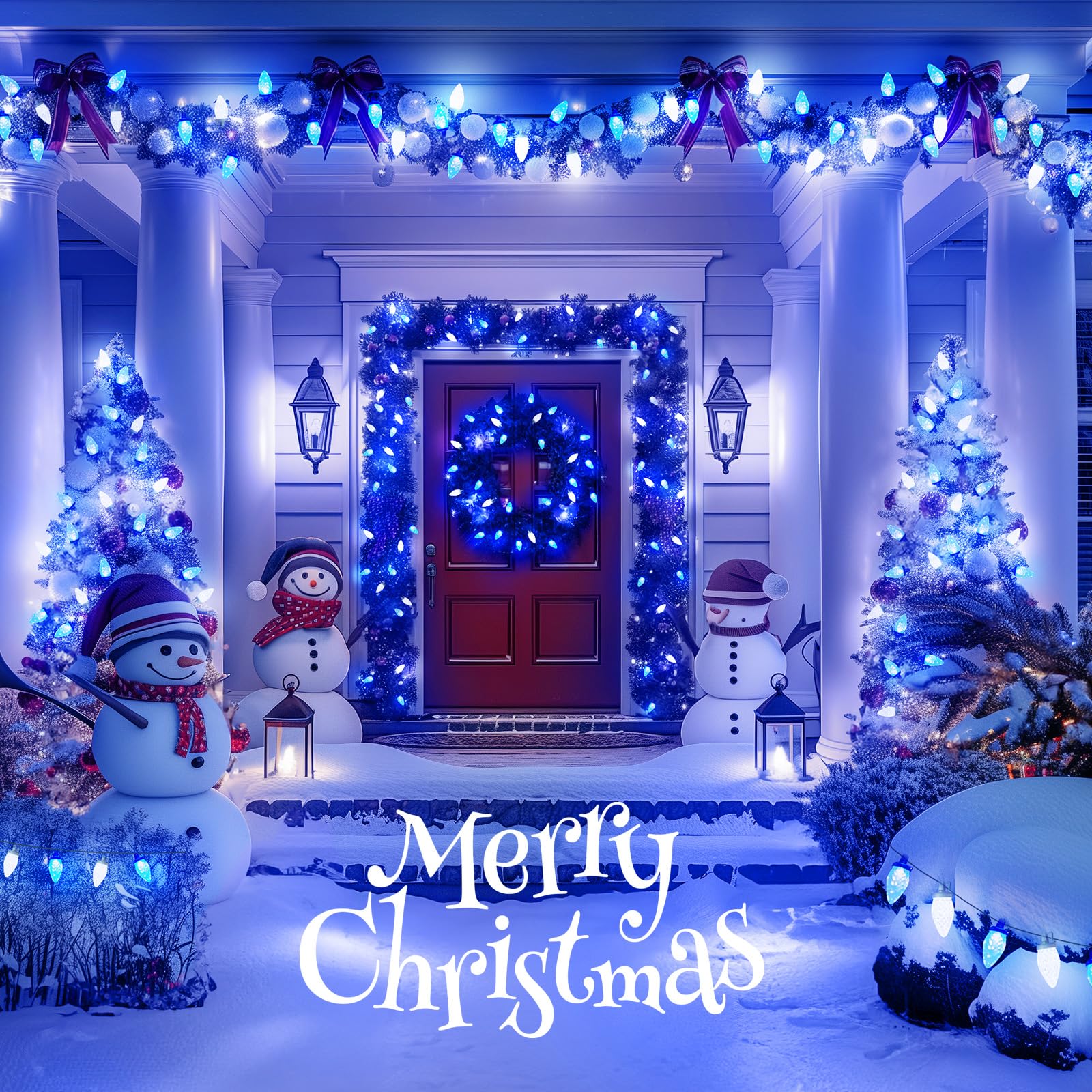 Foto 6 | Guirnalda De Luces Navideñas Brightown C9 Led, 20 M, 100, Azul Y Blanco - Venta Internacional.