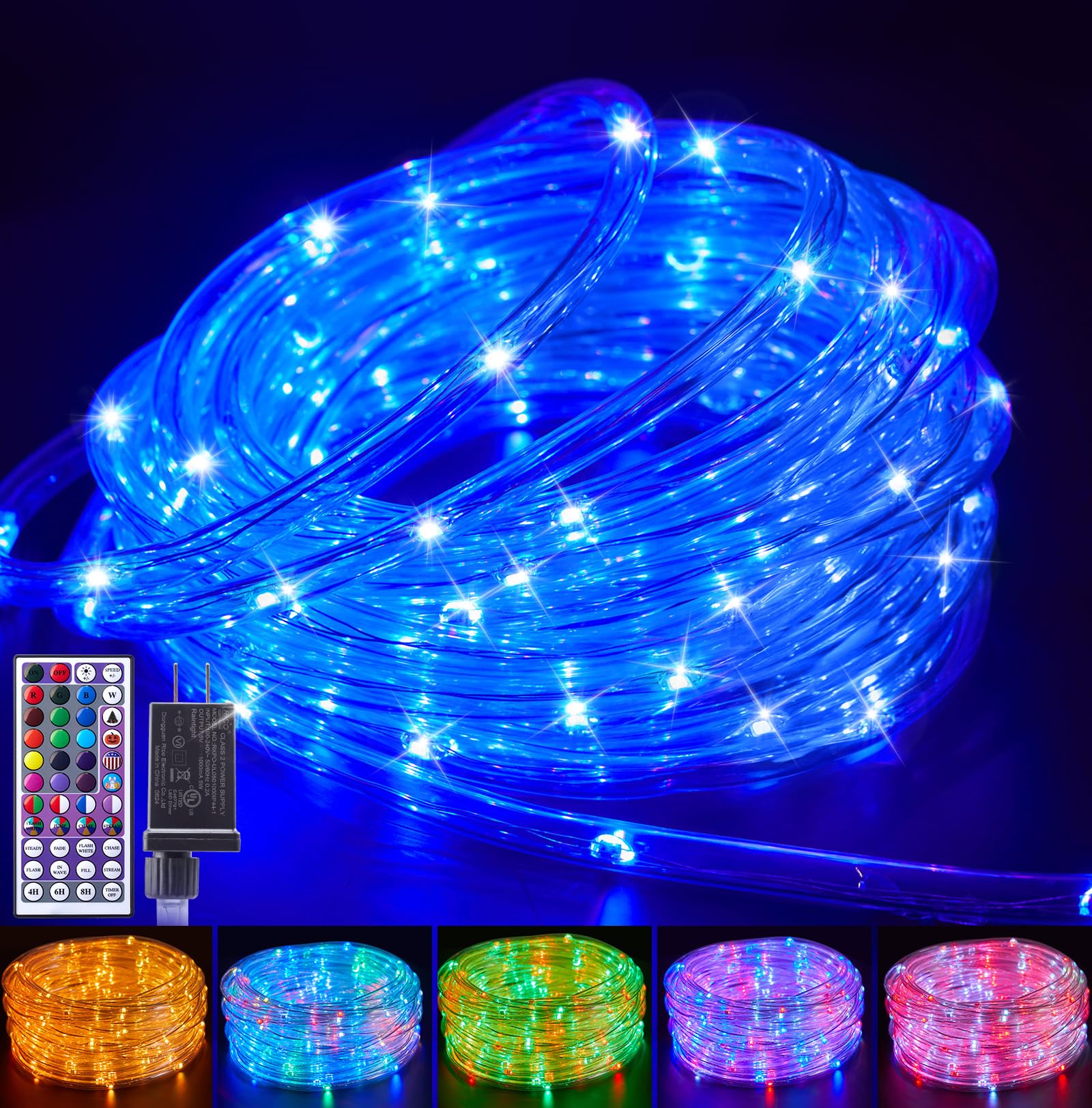 Foto 1 | Luces Tipo Cuerda Brightown, 72 Pies, 200 Led, 24 Colores Que Cambian De Color Para Exteriores - Venta Internacional.