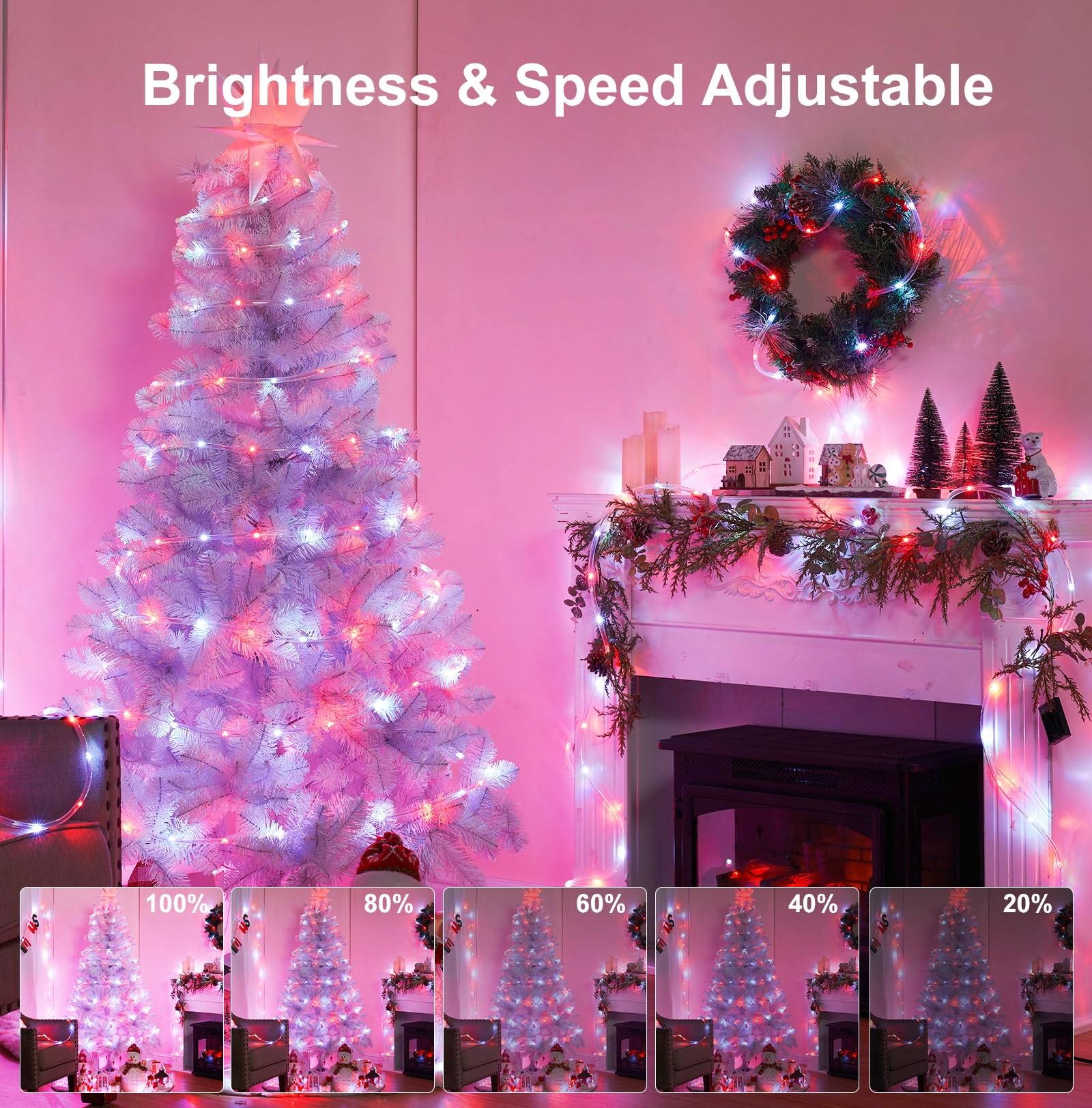 Foto 5 pulgar | Luces Tipo Cuerda Brightown, 72 Pies, 200 Led, 24 Colores Que Cambian De Color Para Exteriores - Venta Internacional.