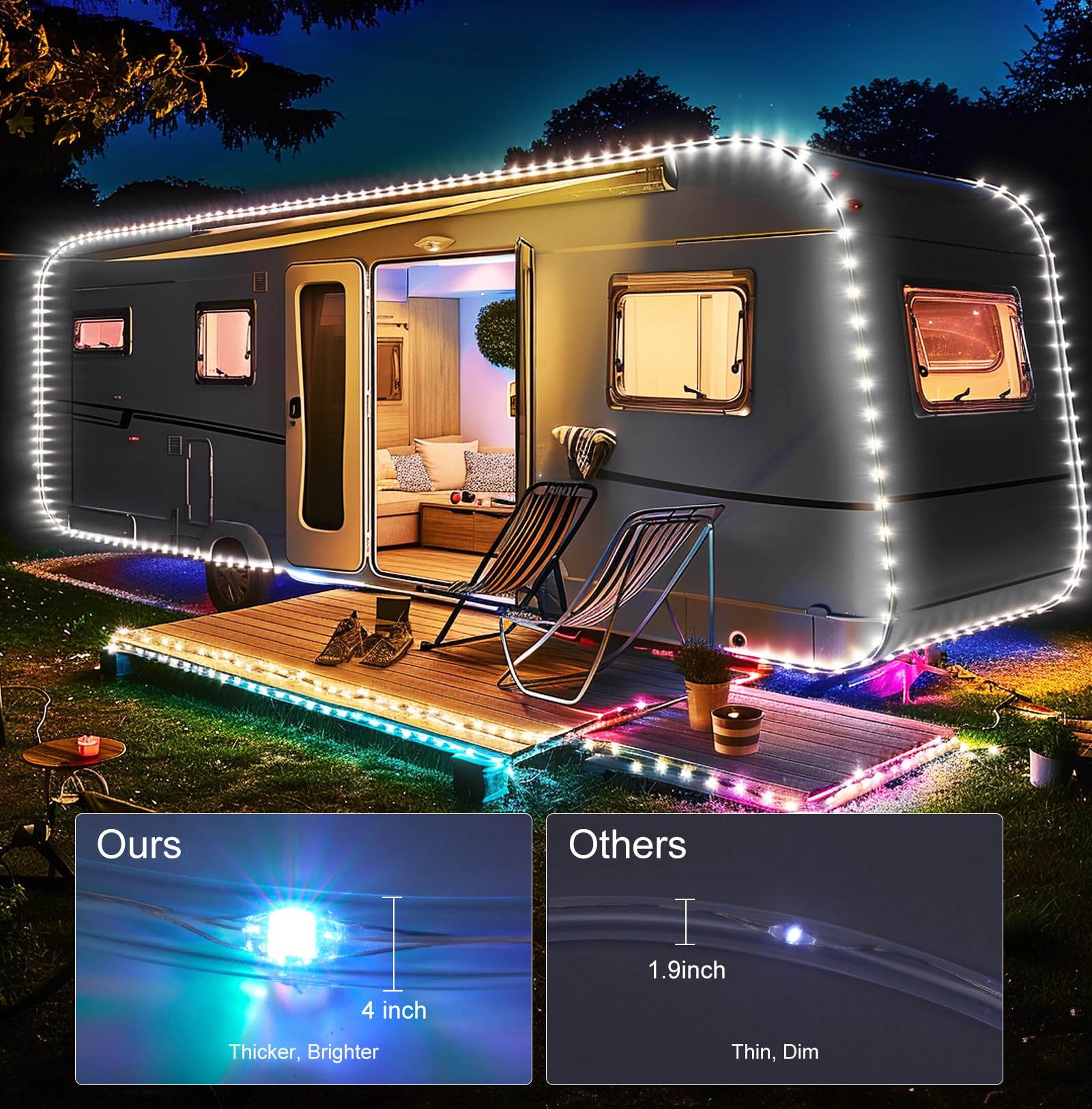 Foto 7 | Luces Tipo Cuerda Brightown, 72 Pies, 200 Led, 24 Colores Que Cambian De Color Para Exteriores - Venta Internacional.